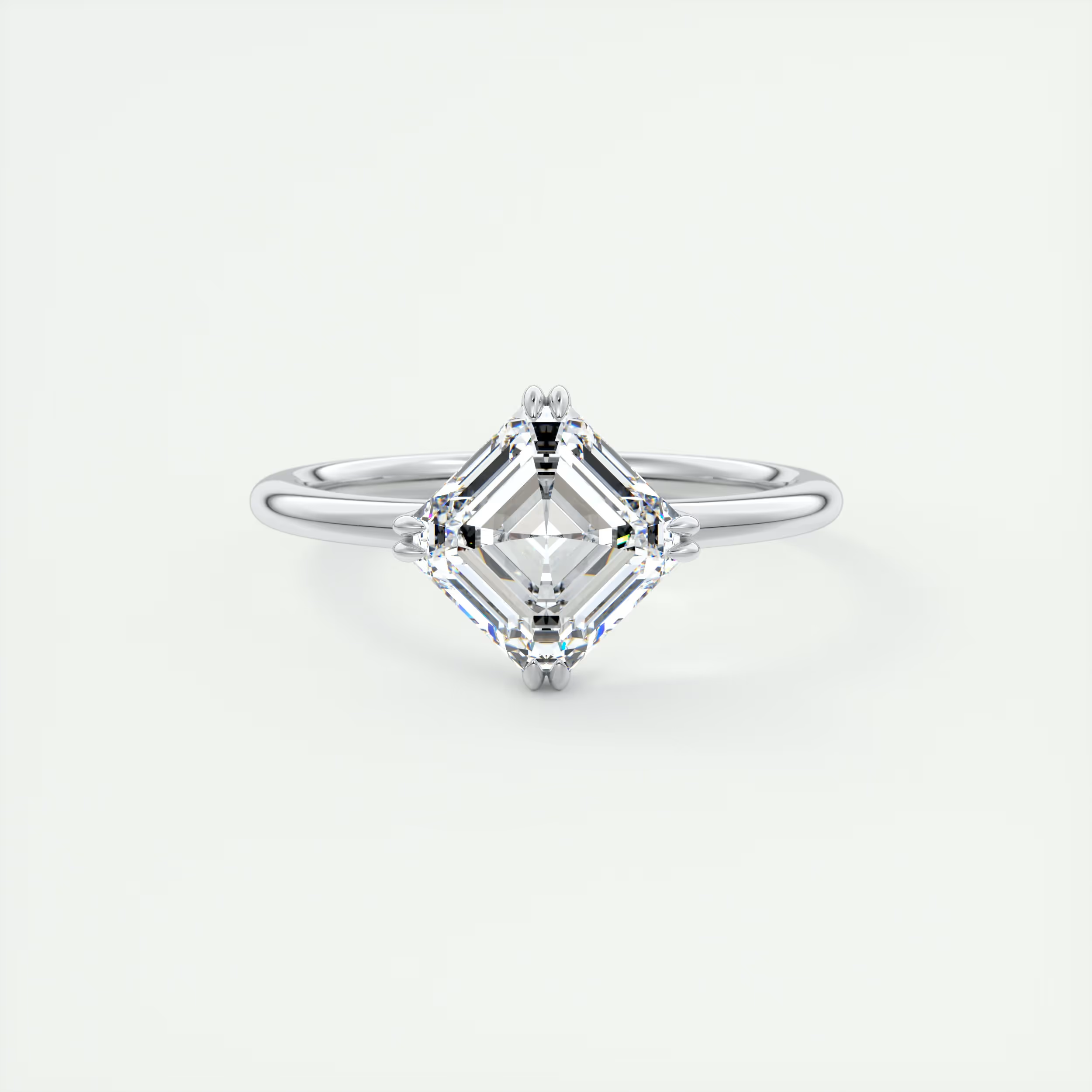 2 Carat Low Profile Kite Set Asscher Solitaire
