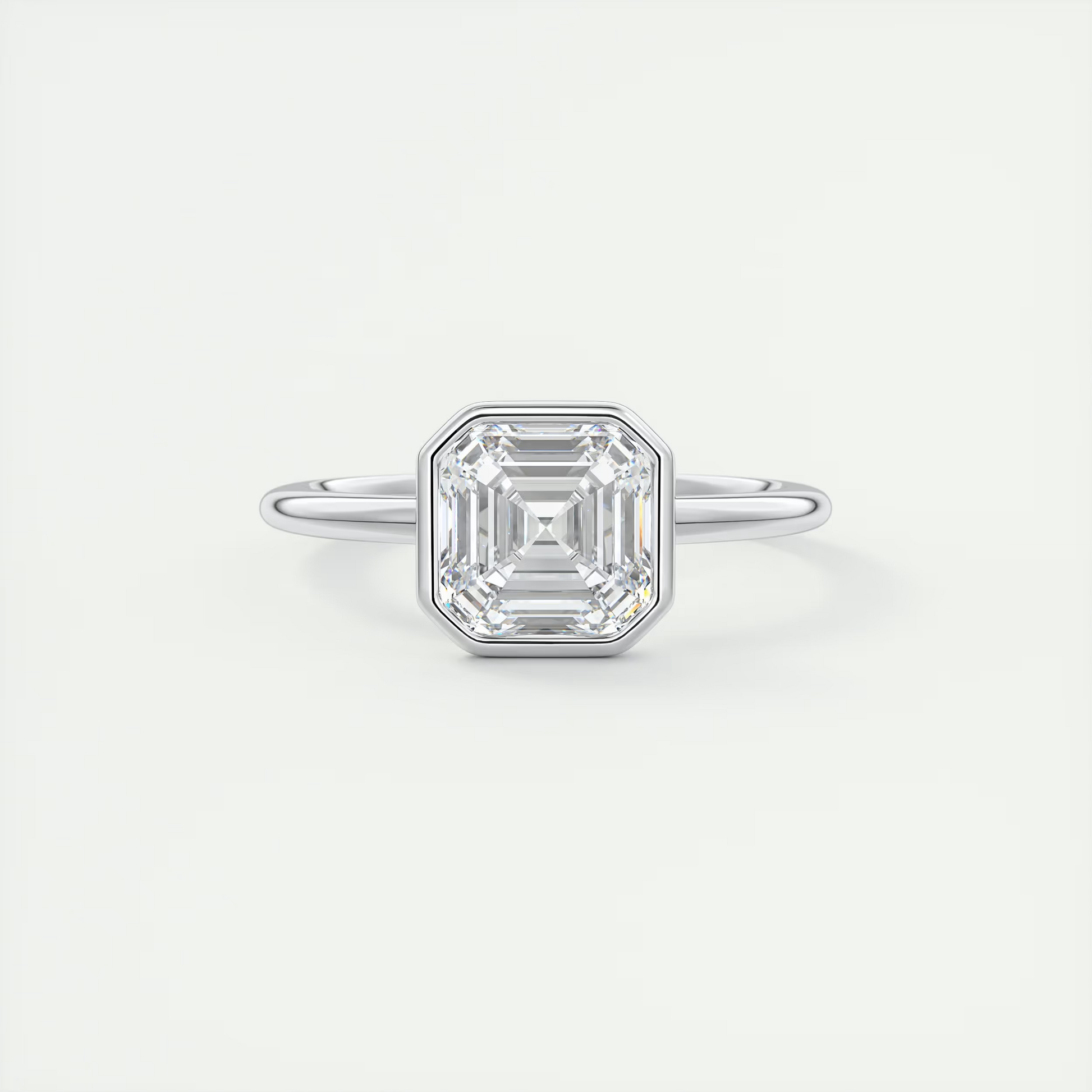 2 Carat Flush Stacking Asscher Bezel Solitaire 2