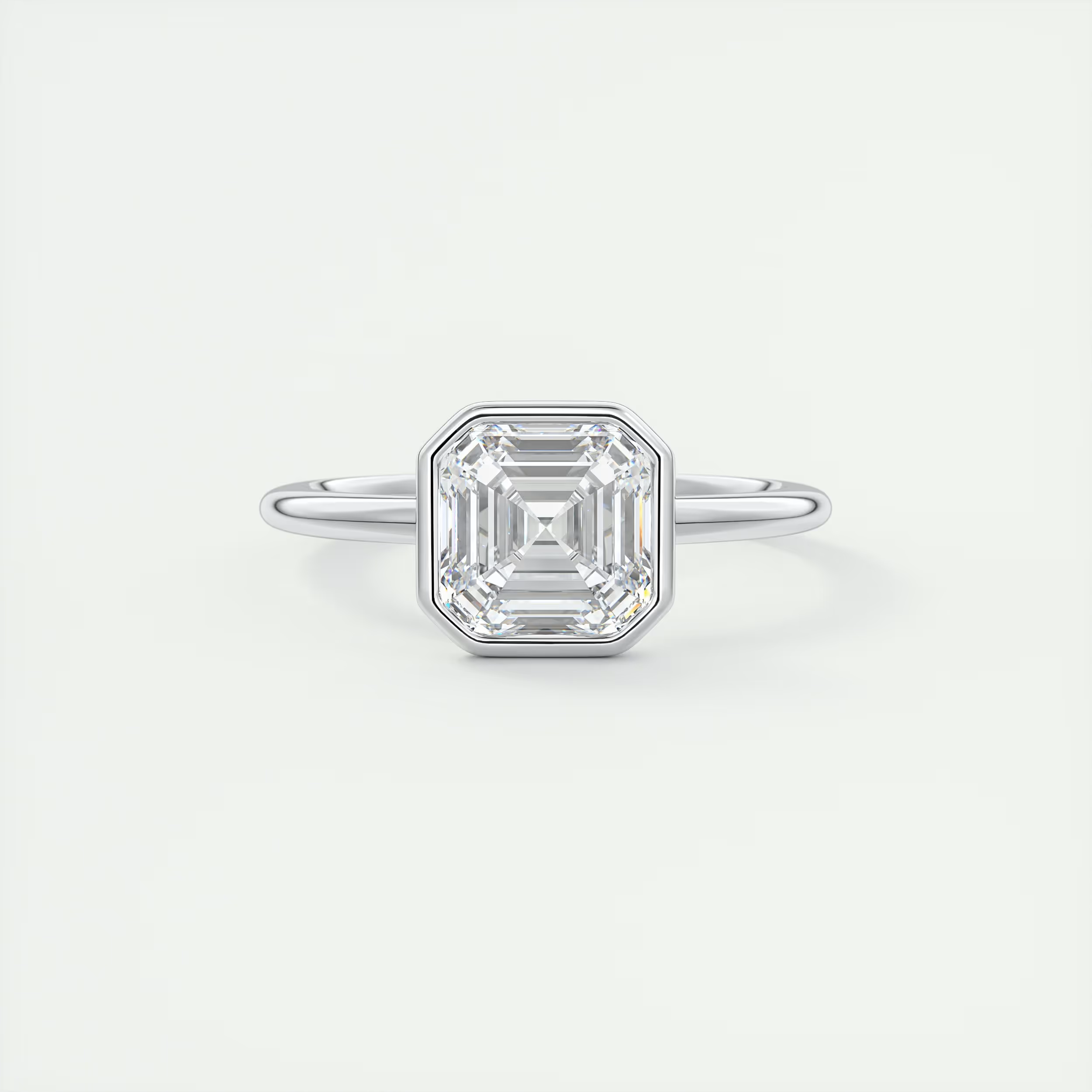 2 Carat Flush Stacking Asscher Bezel Solitaire 2