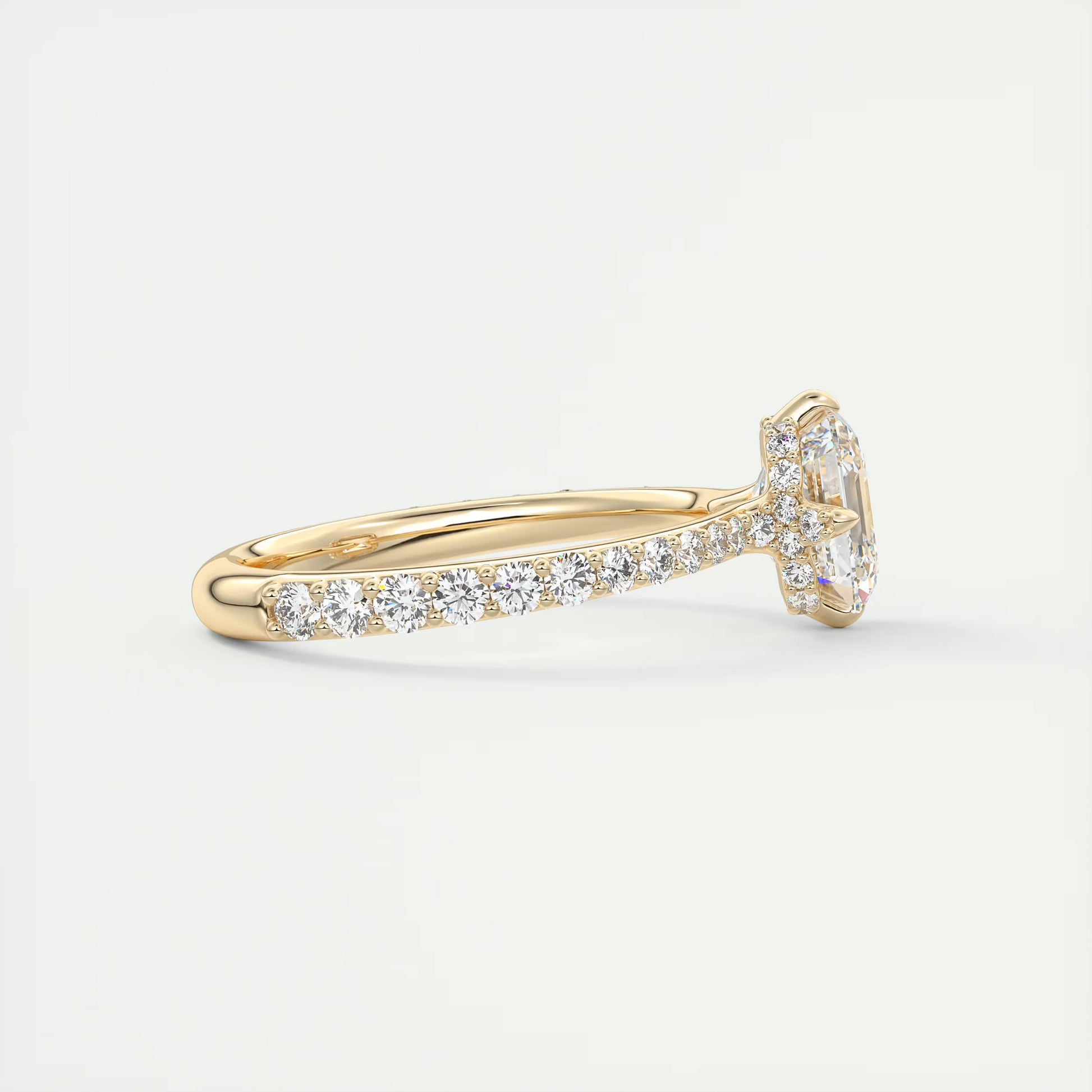2 Carat Compass Point Pavé Asscher Solitaire