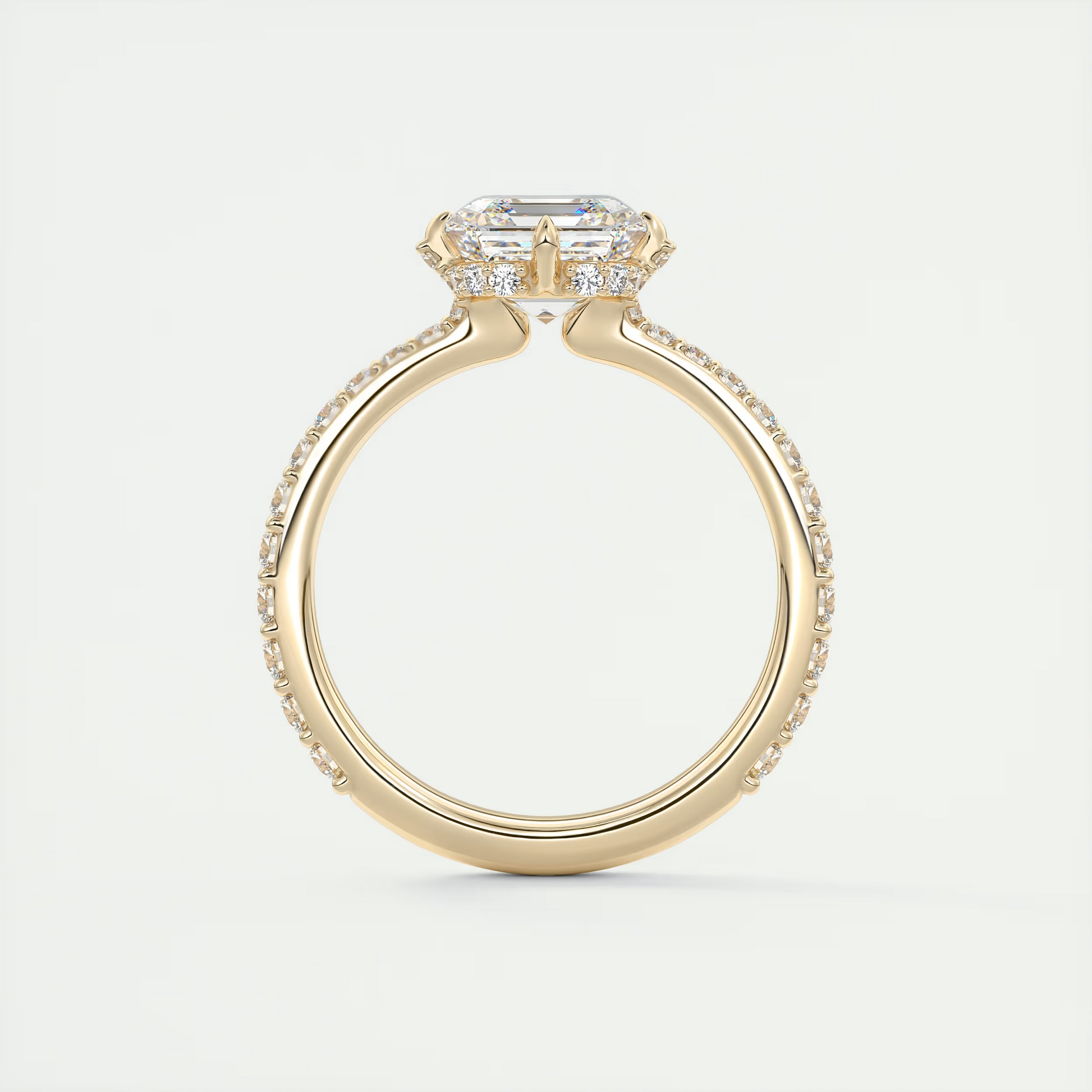 2 Carat Compass Point Pavé Asscher Solitaire