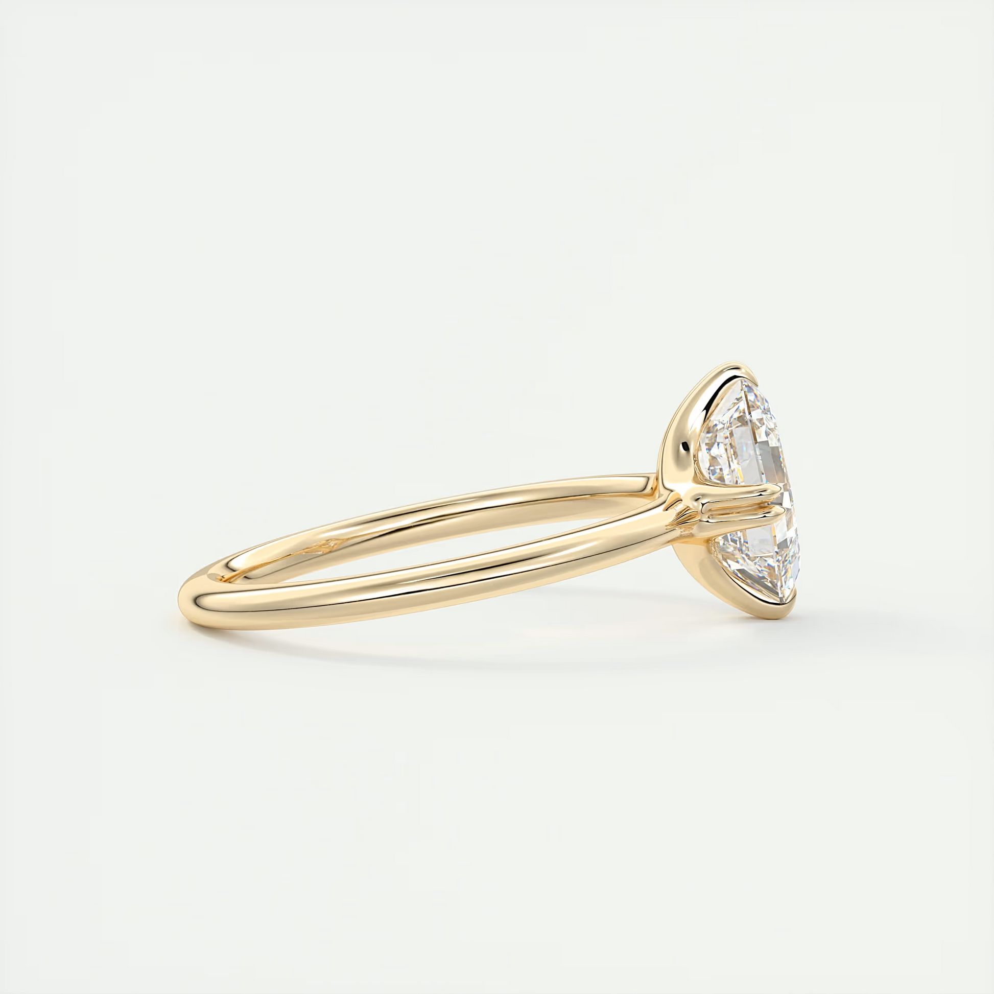 2 Carat Low Profile Kite Set Asscher Solitaire