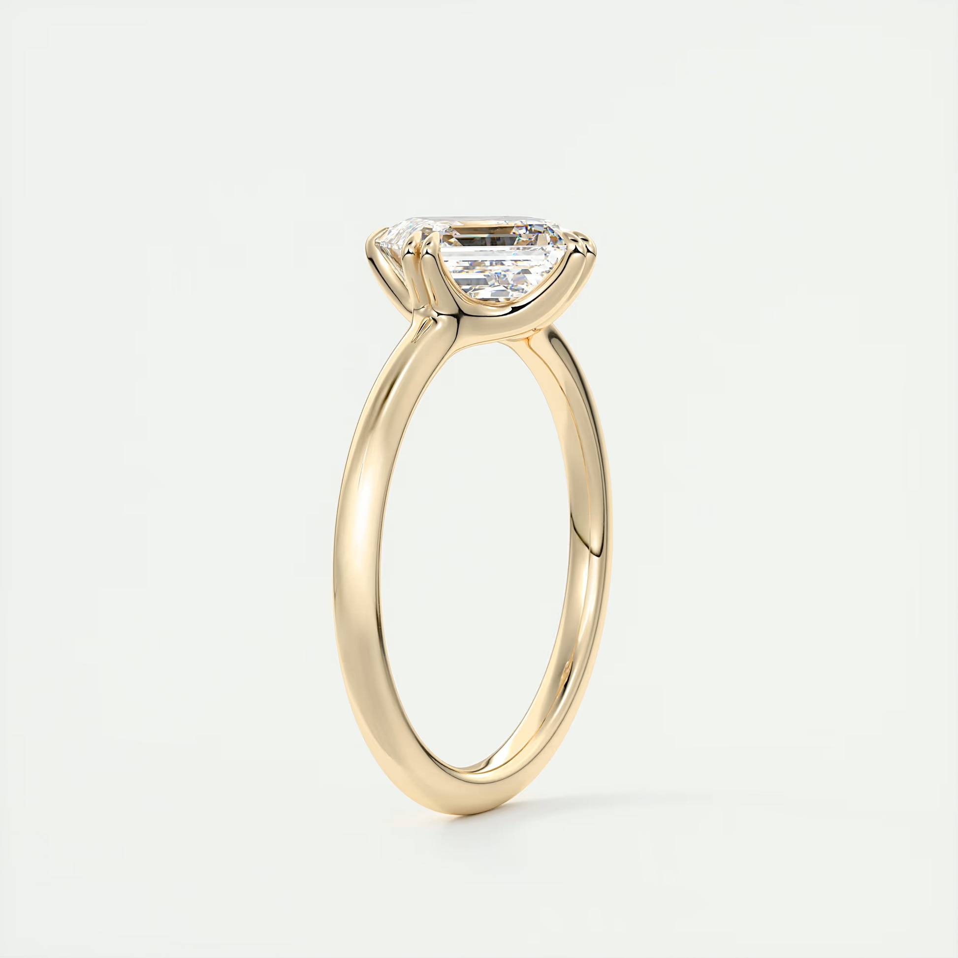 2 Carat Low Profile Kite Set Asscher Solitaire