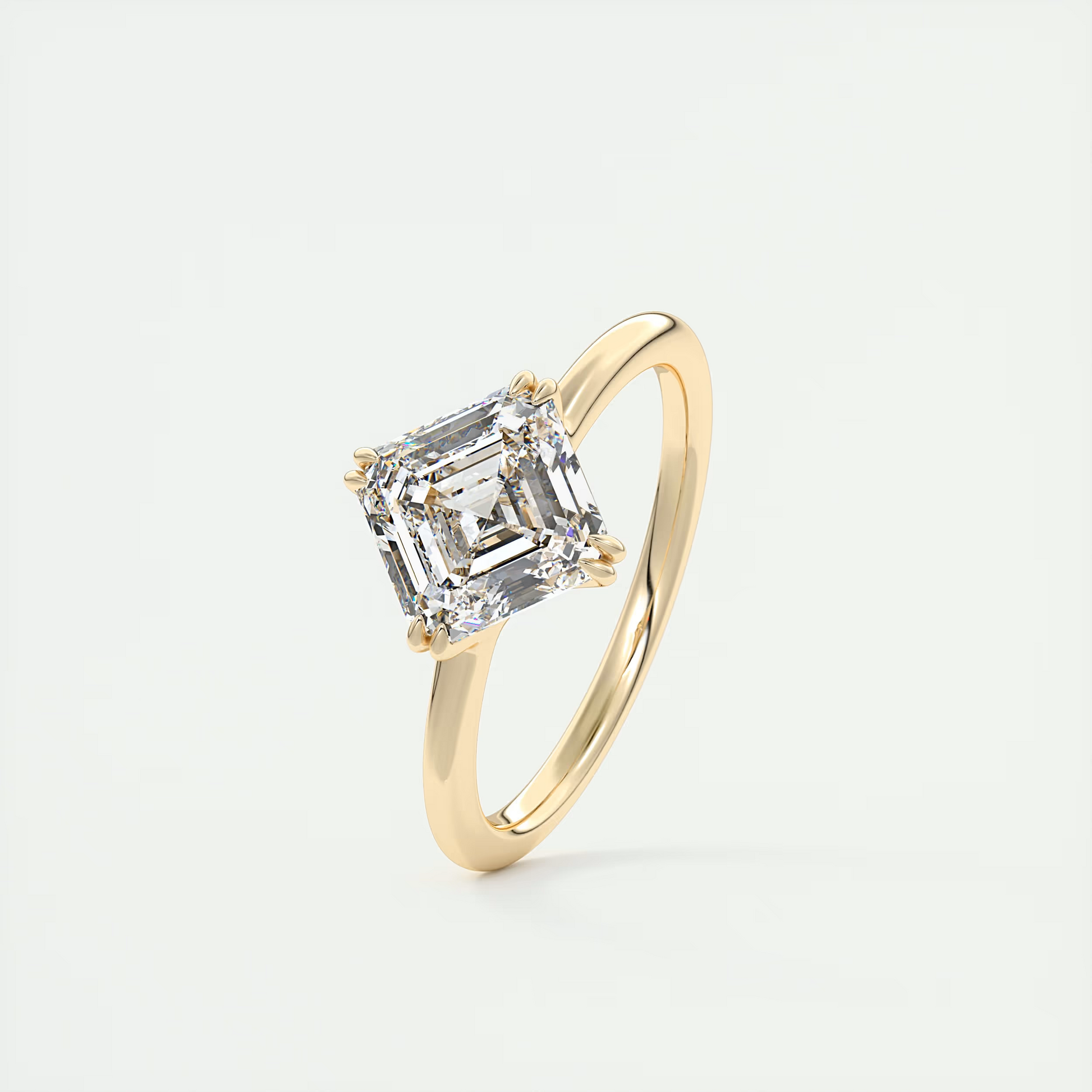 2 Carat Low Profile Kite Set Asscher Solitaire