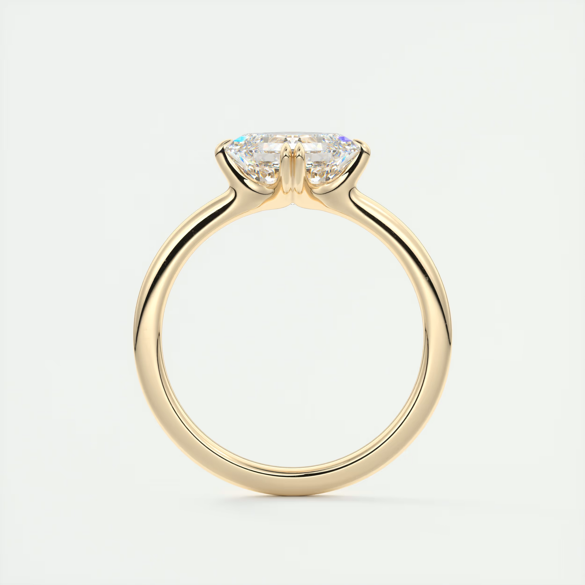 2 Carat Low Profile Kite Set Asscher Solitaire