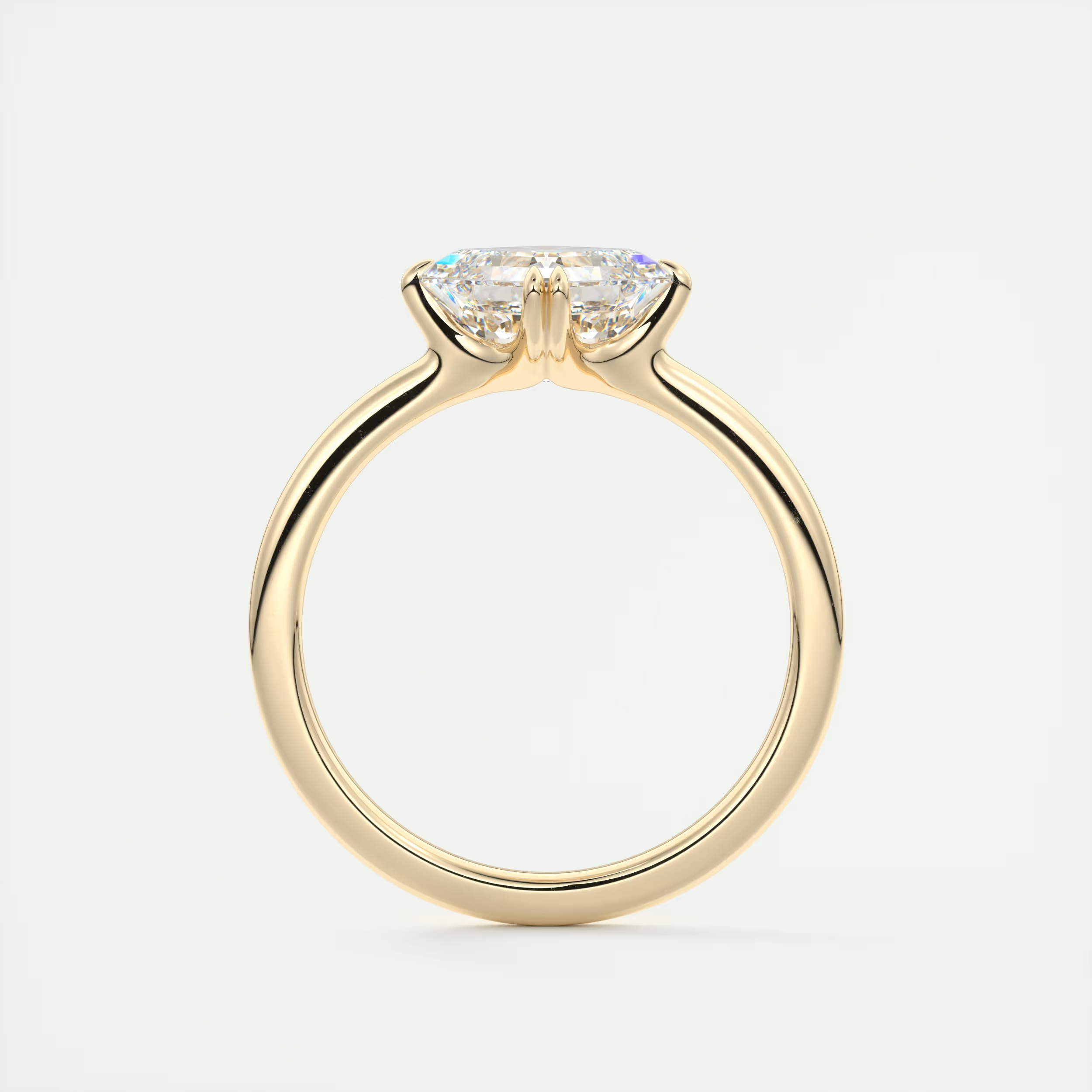 2 Carat Low Profile Kite Set Asscher Solitaire