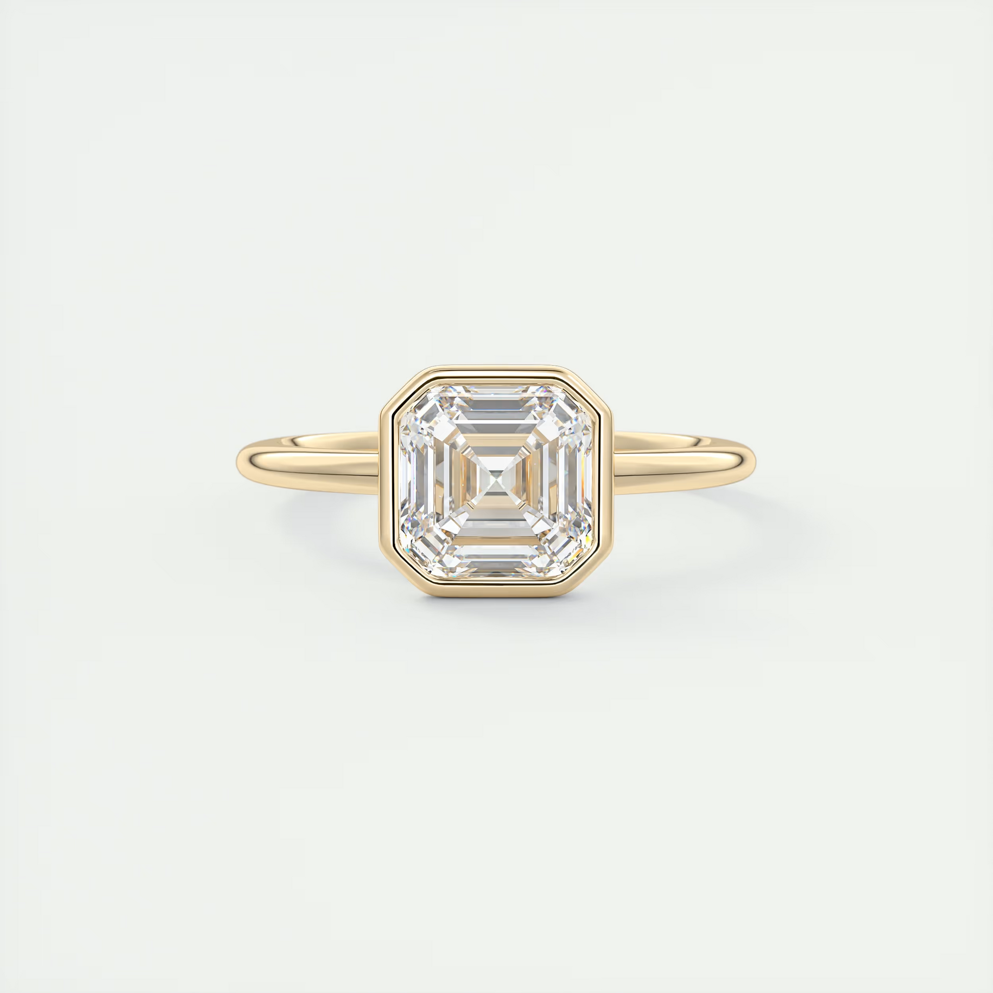 2 Carat Flush Stacking Asscher Bezel Solitaire 2