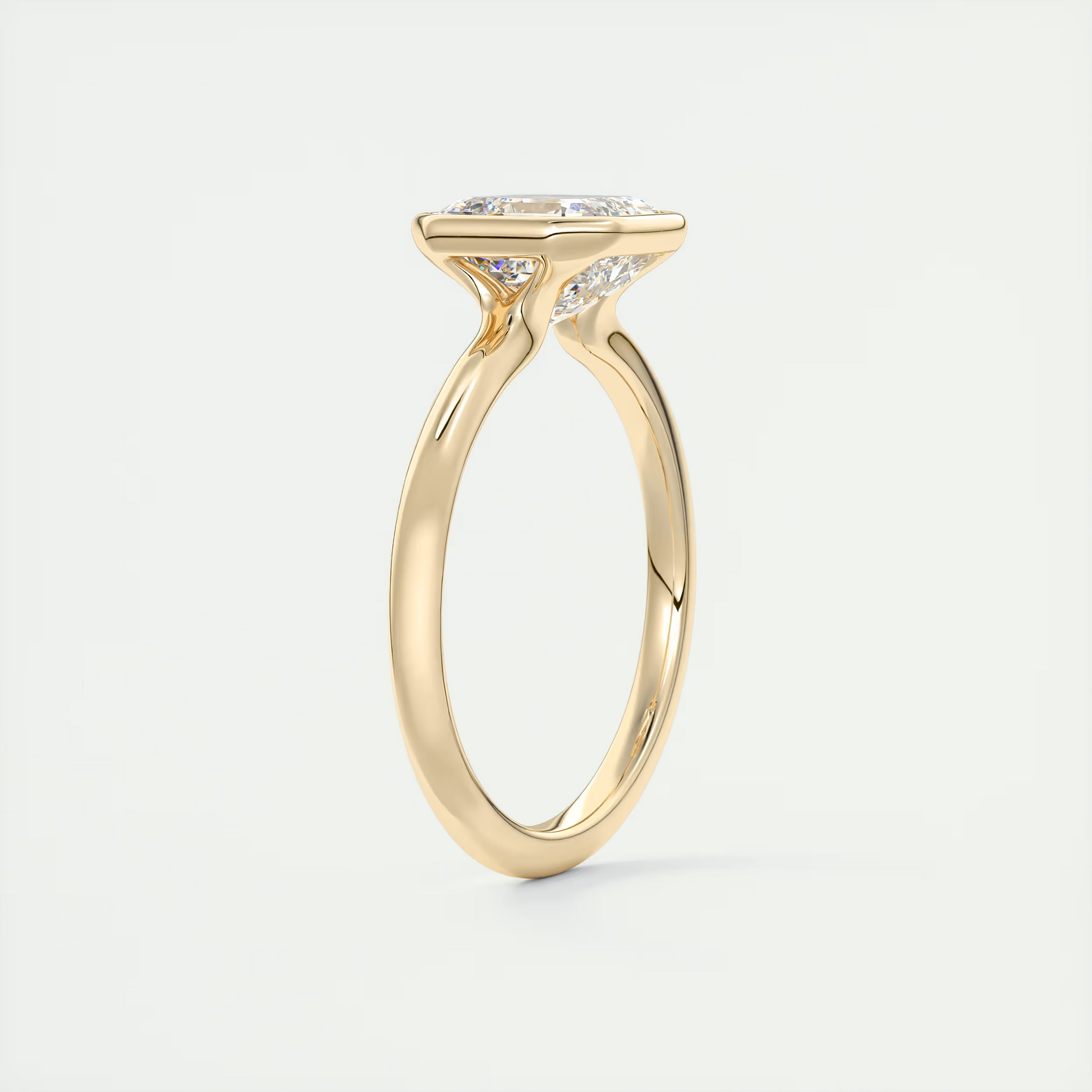 2 Carat Flush Stacking Asscher Bezel Solitaire 2