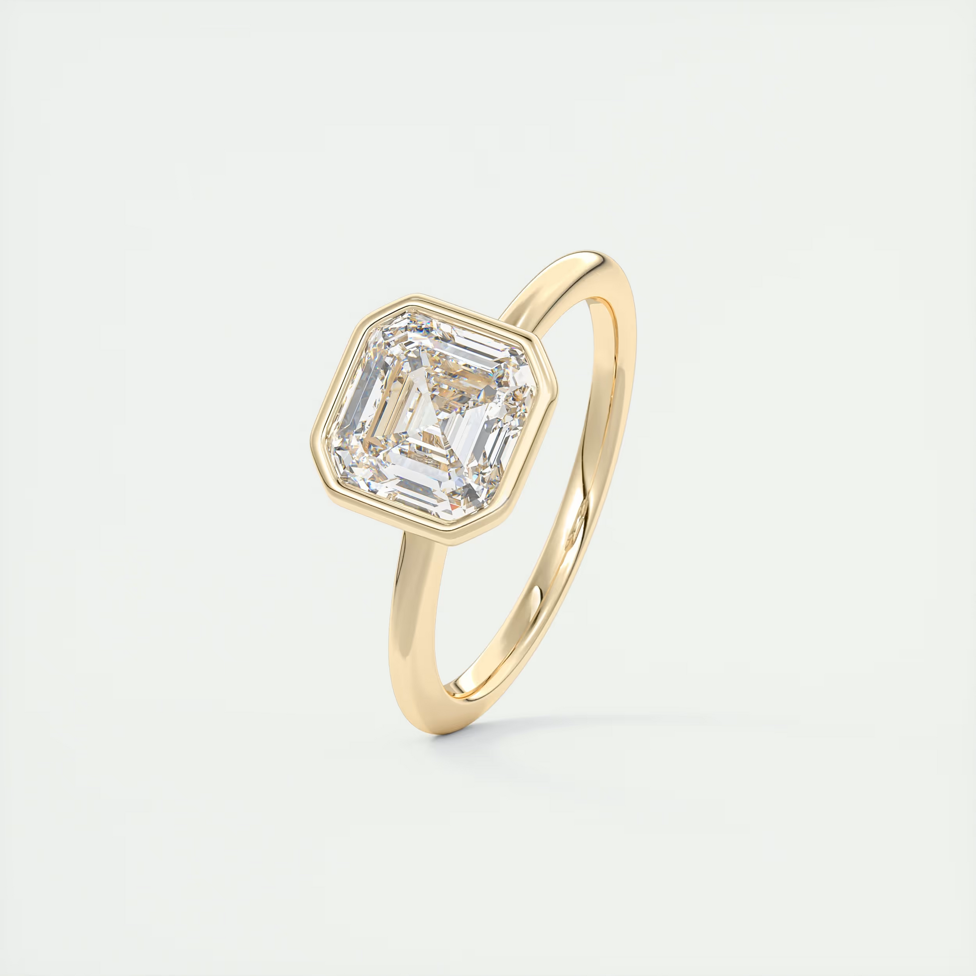 2 Carat Flush Stacking Asscher Bezel Solitaire 2