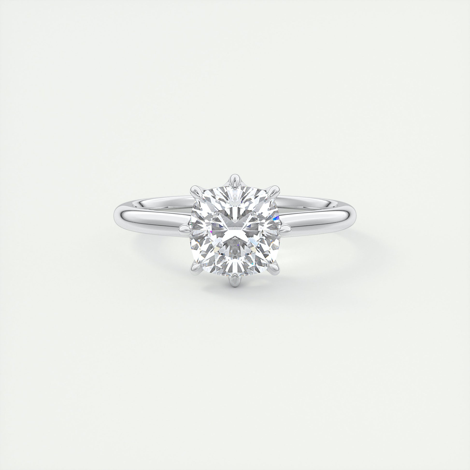 2 Carat Cushion Vintage Modern Solitaire
