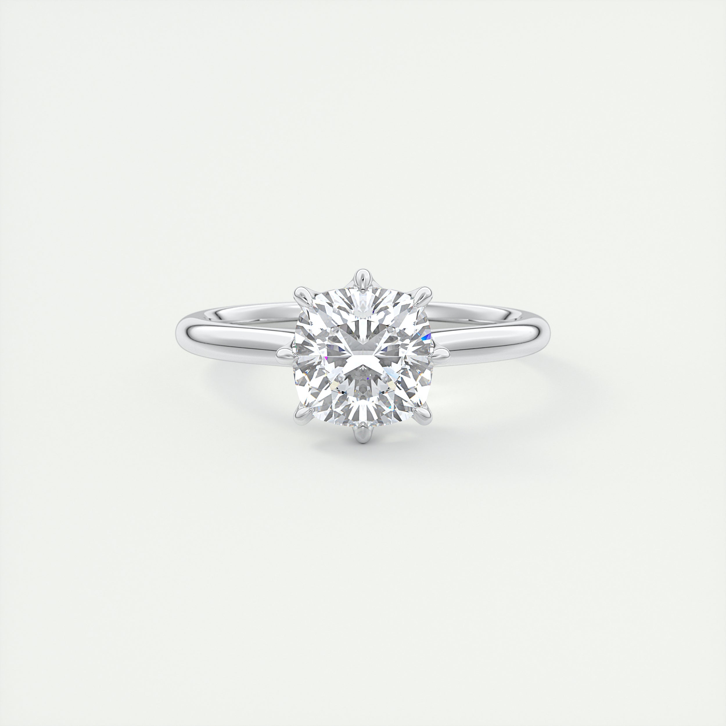 2 Carat Cushion Vintage Modern Solitaire