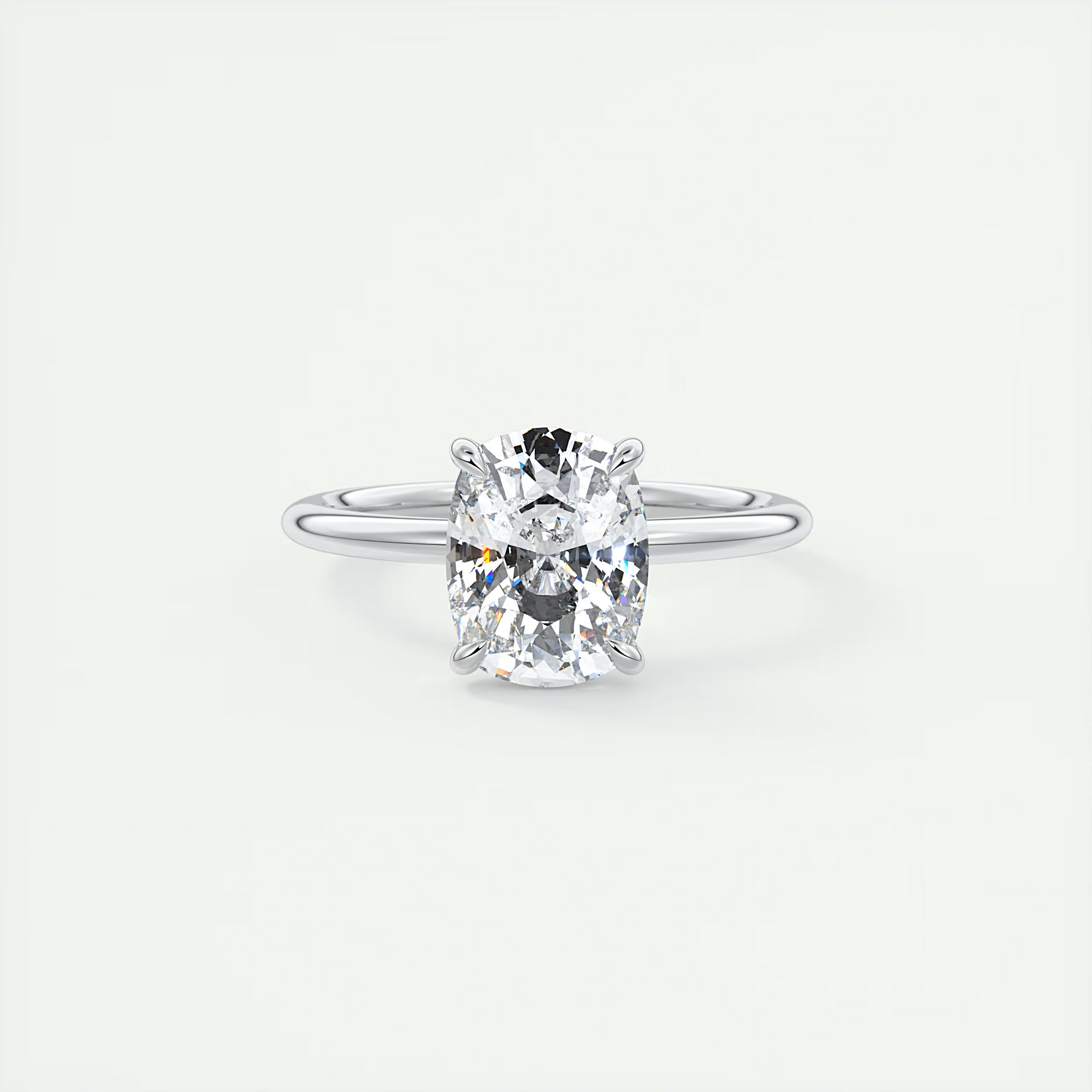 2 Carat Cushion Flush Stacking Solitaire