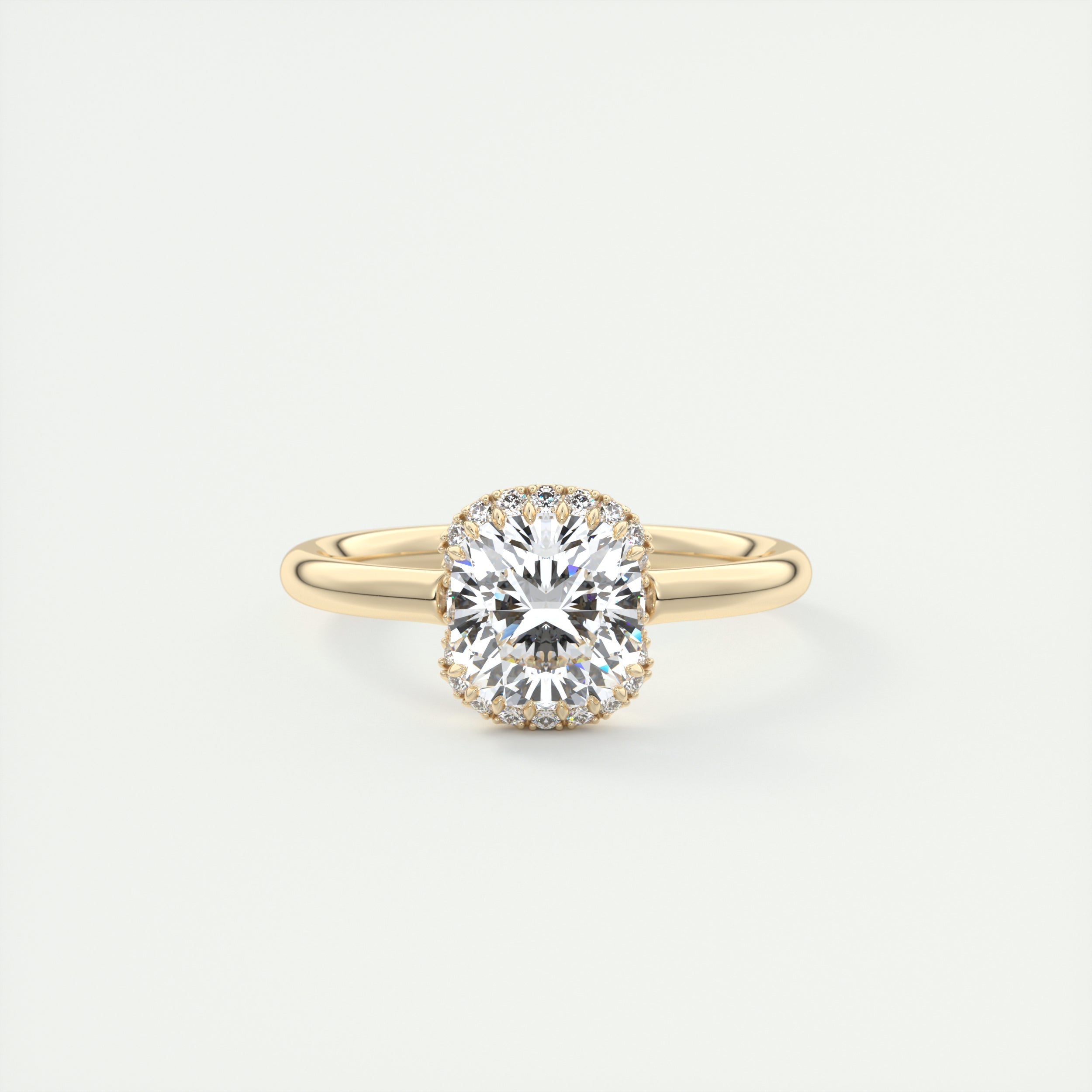 Ultimate 2 Carat Cushion Flush Stacking Half Halo Solitaire