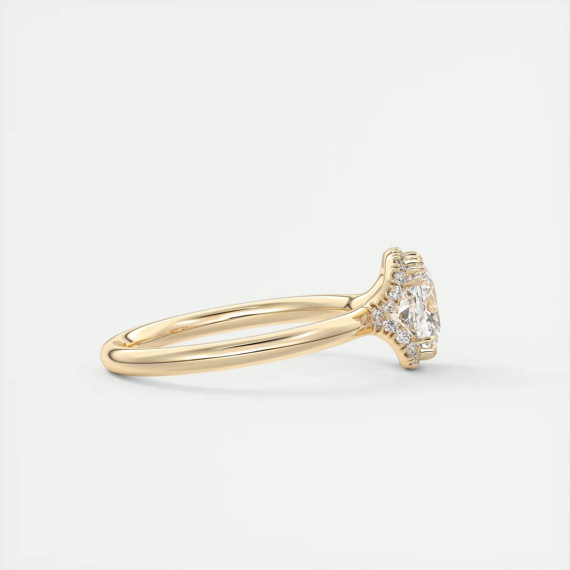 Ultimate 2 Carat Cushion Flush Stacking Half Halo Solitaire
