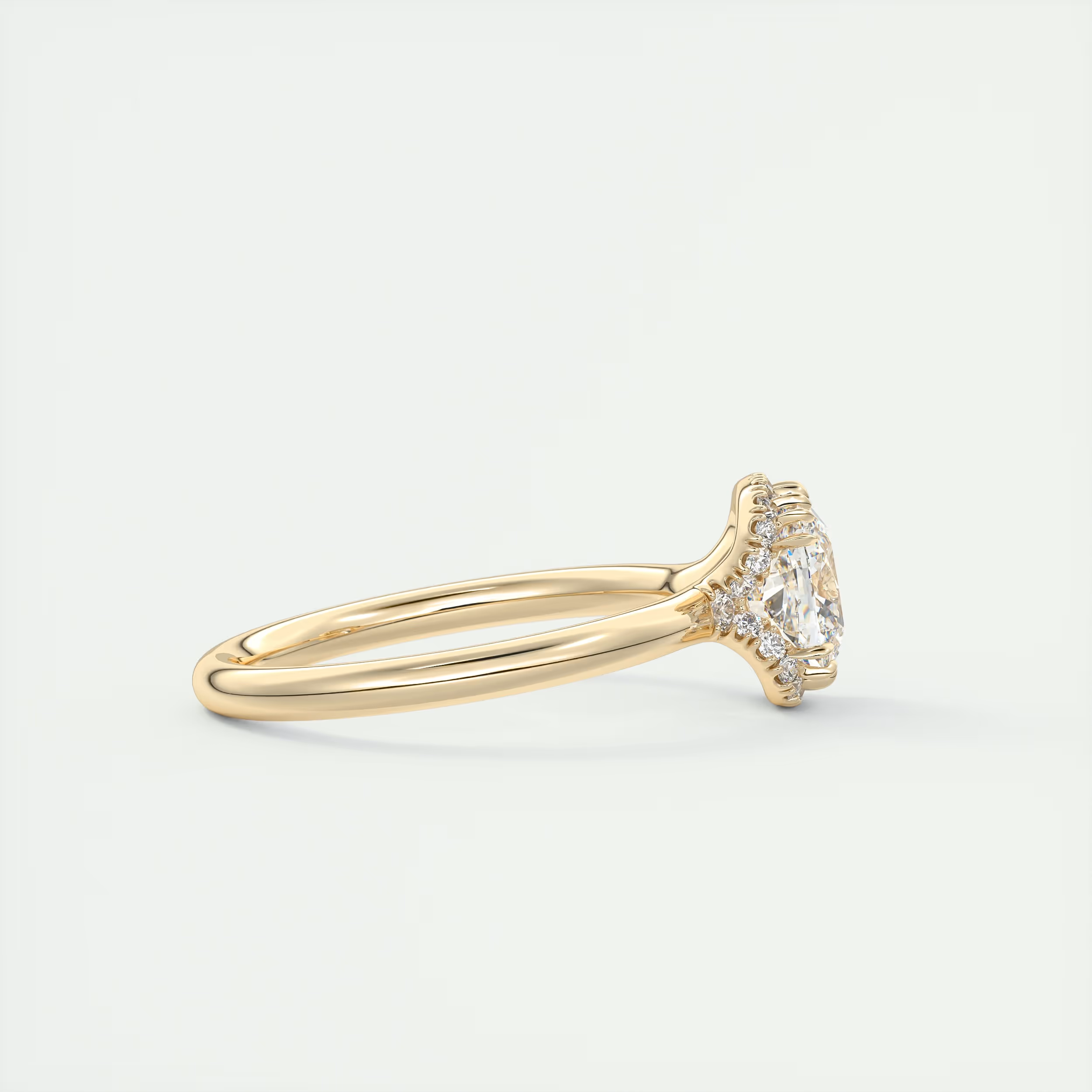 Ultimate 2 Carat Cushion Flush Stacking Half Halo Solitaire