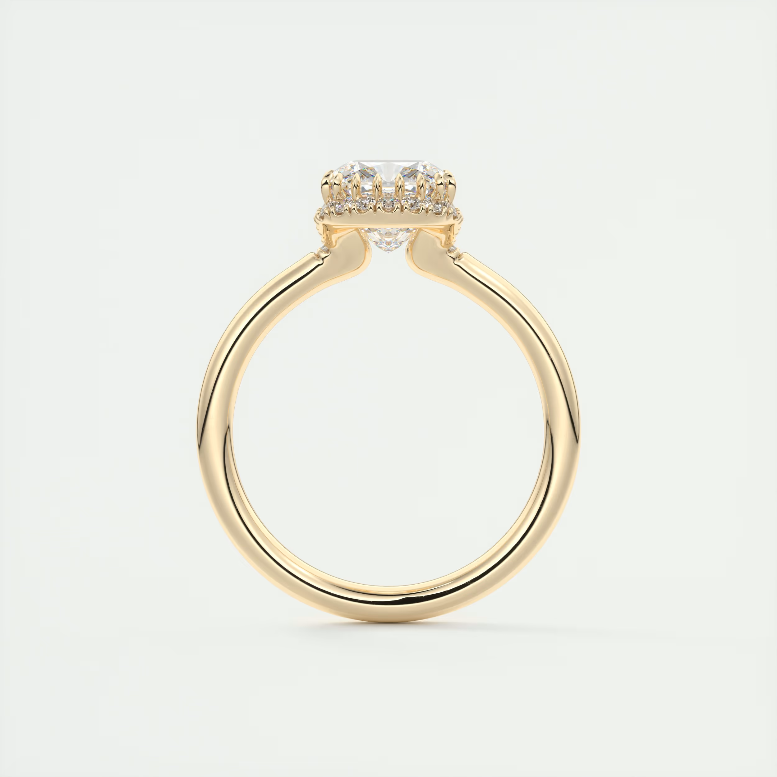 Ultimate 2 Carat Cushion Flush Stacking Half Halo Solitaire