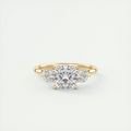 Cathedral 2 Carat Cushion Cathedral Three-Stone Engagement Ring