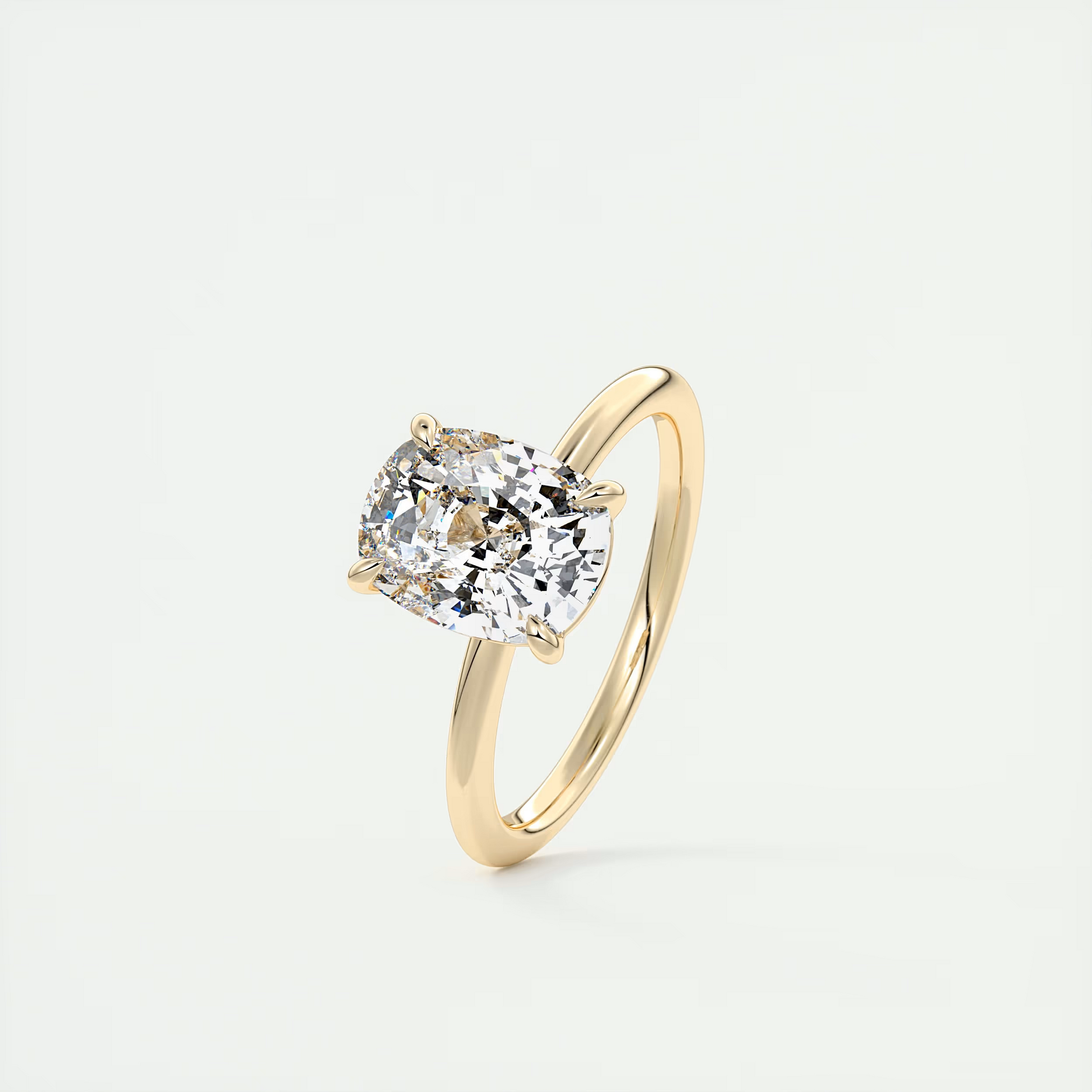 2 Carat Cushion Flush Stacking Solitaire
