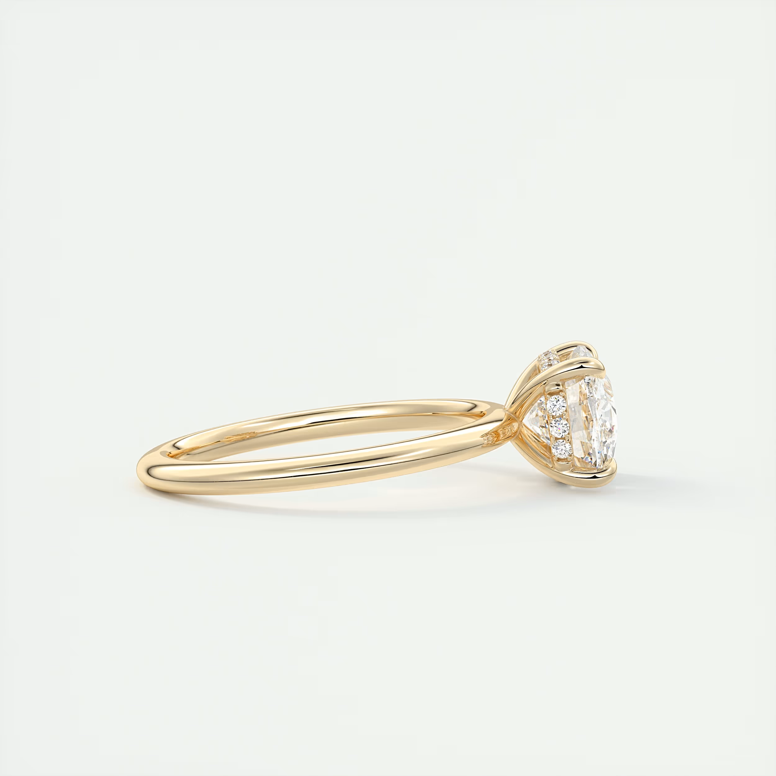 Grace 2 Carat Cushion Hidden Halo Pavé Engagement Ring