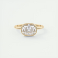2 Carat East West Cushion Bezel Solitaire – Flush Stacking