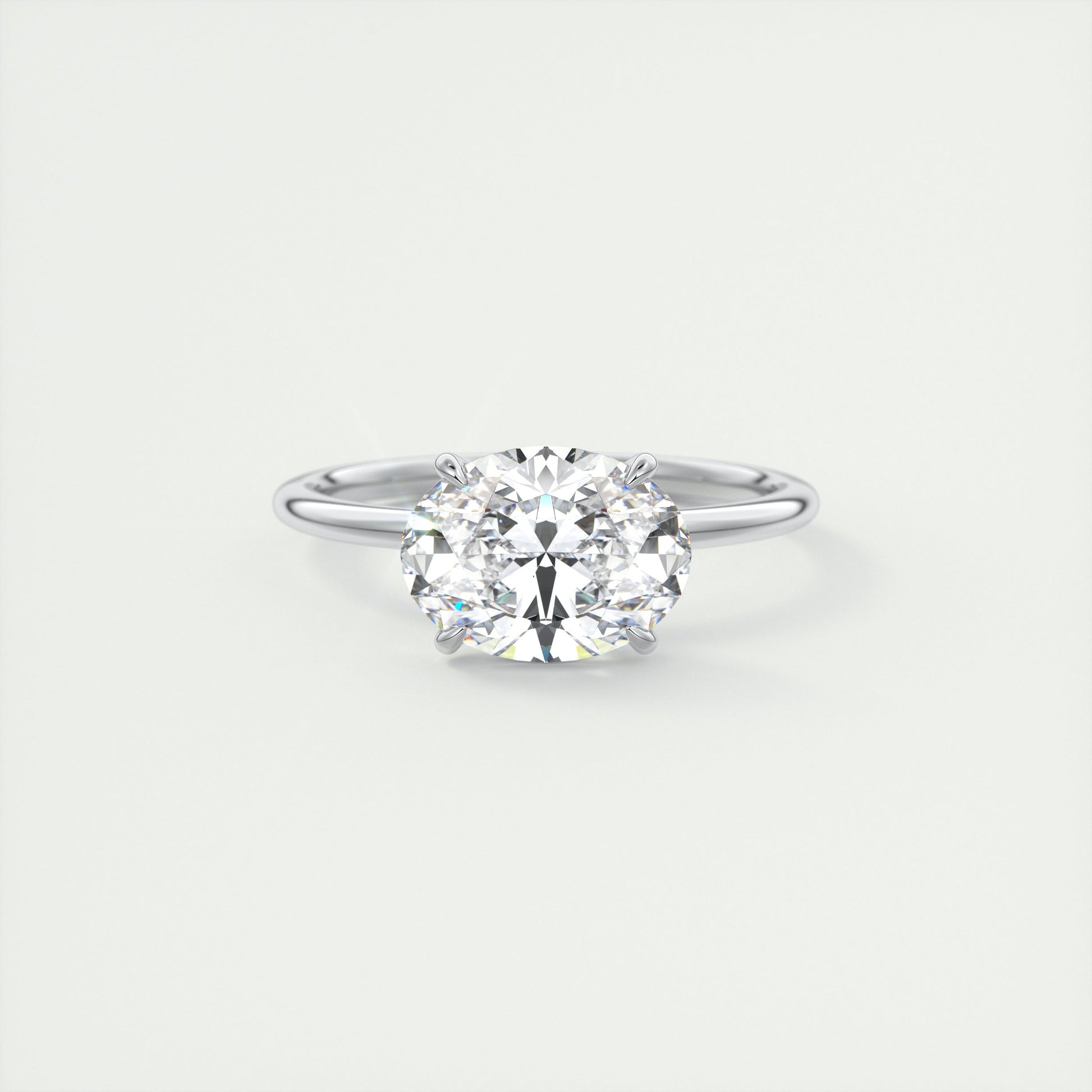 2 Carat East West Oval Solitaire