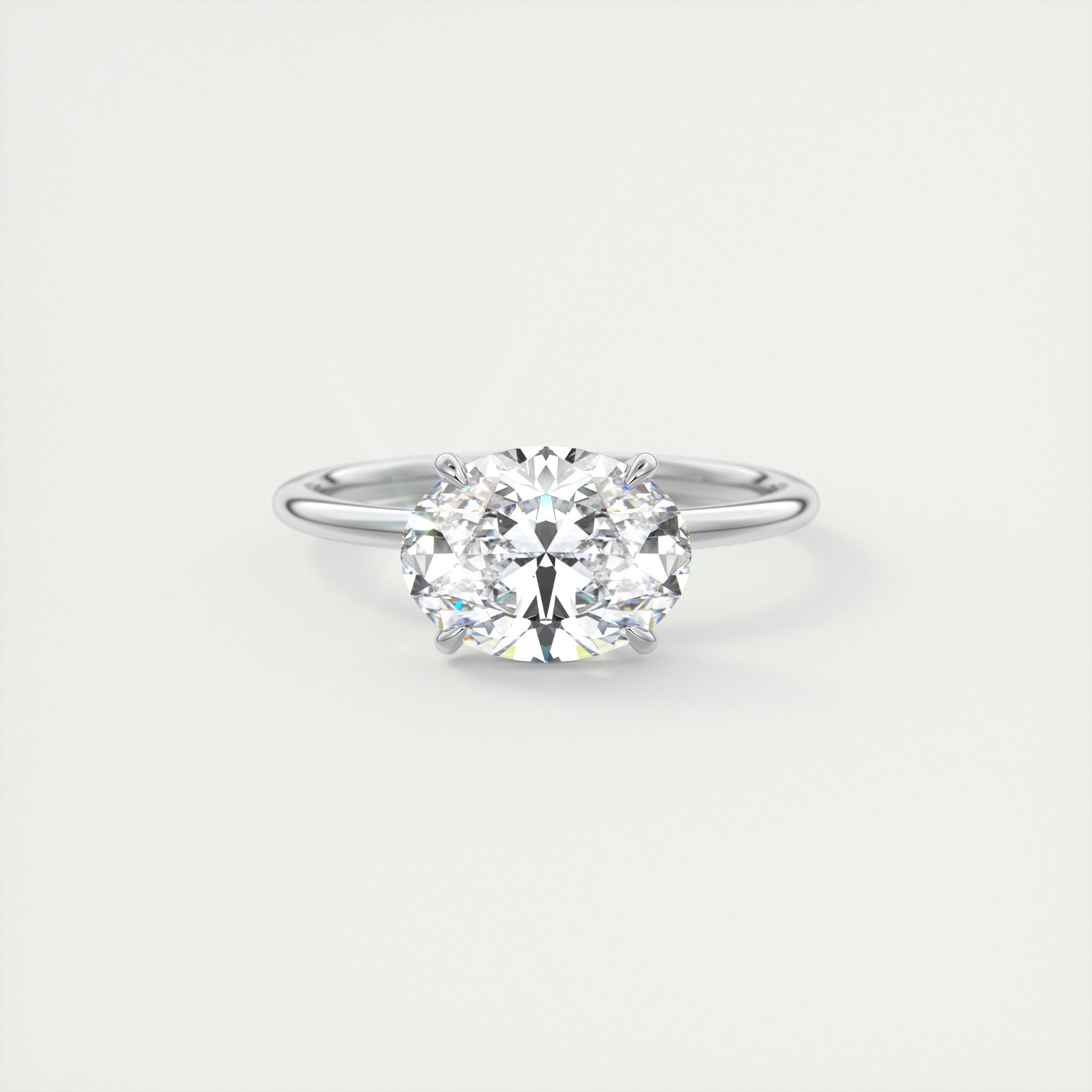 2 Carat East West Oval Solitaire
