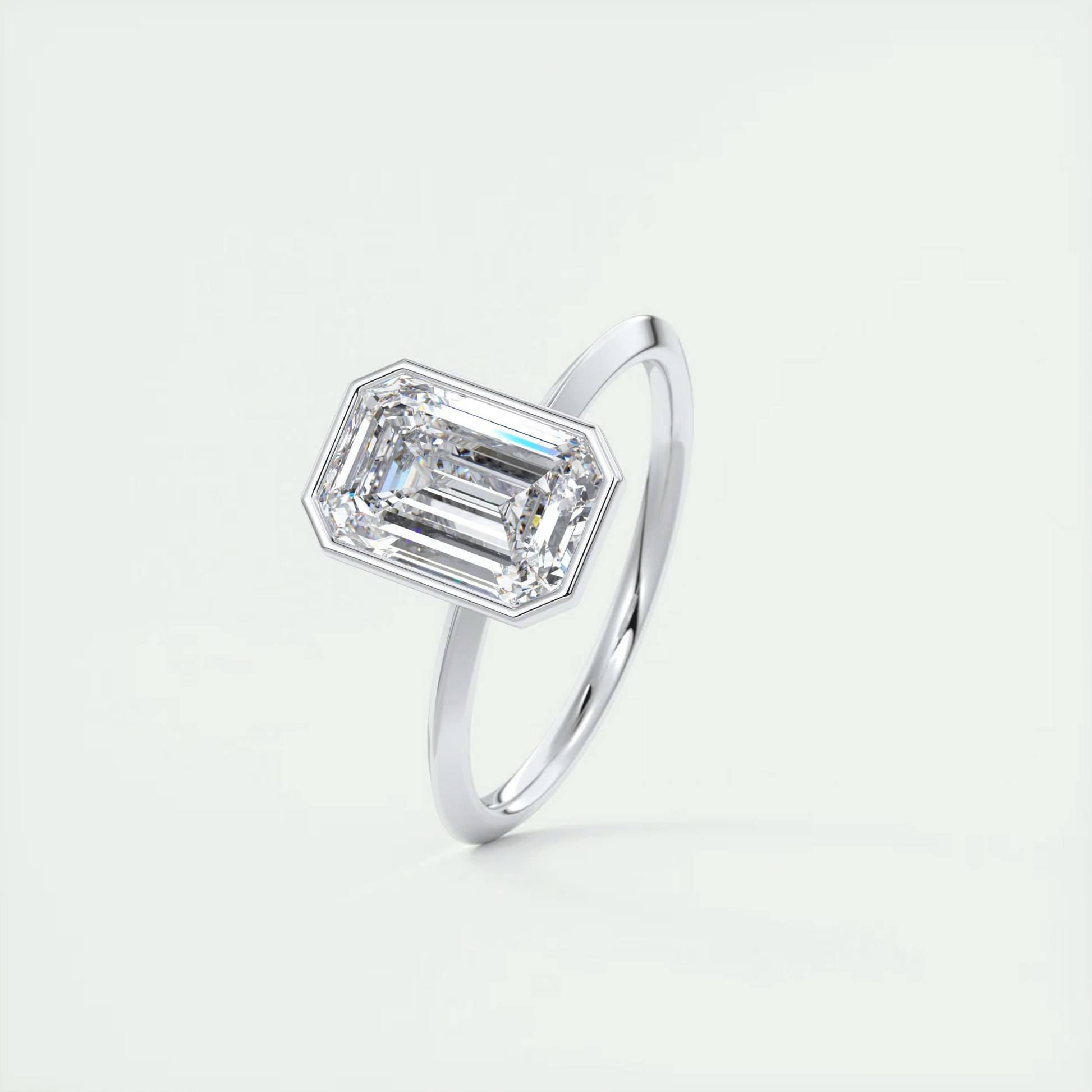 2 ct Emerald Bezel Set Solitaire