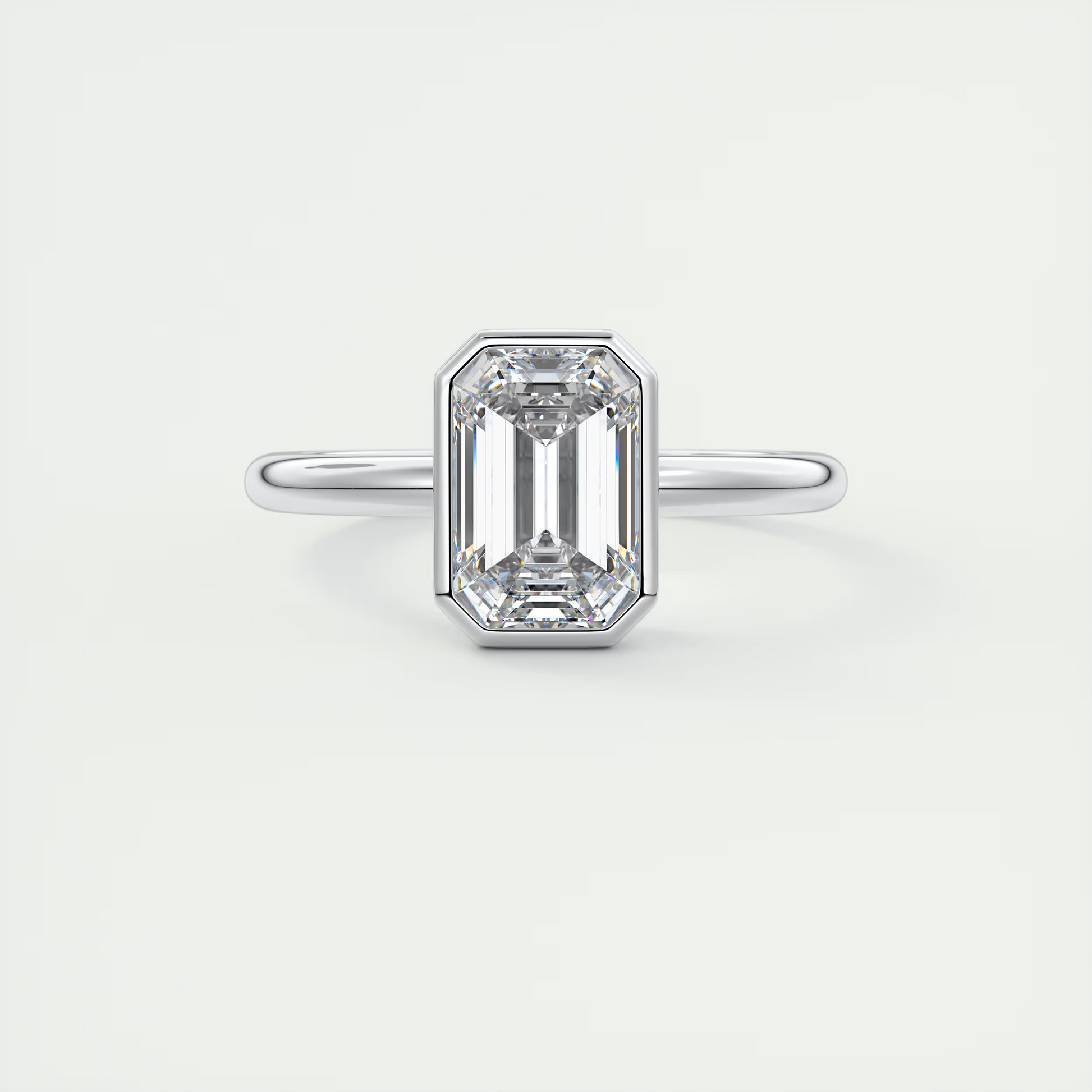 2 ct Emerald Lowrider Bezel Set Solitaire