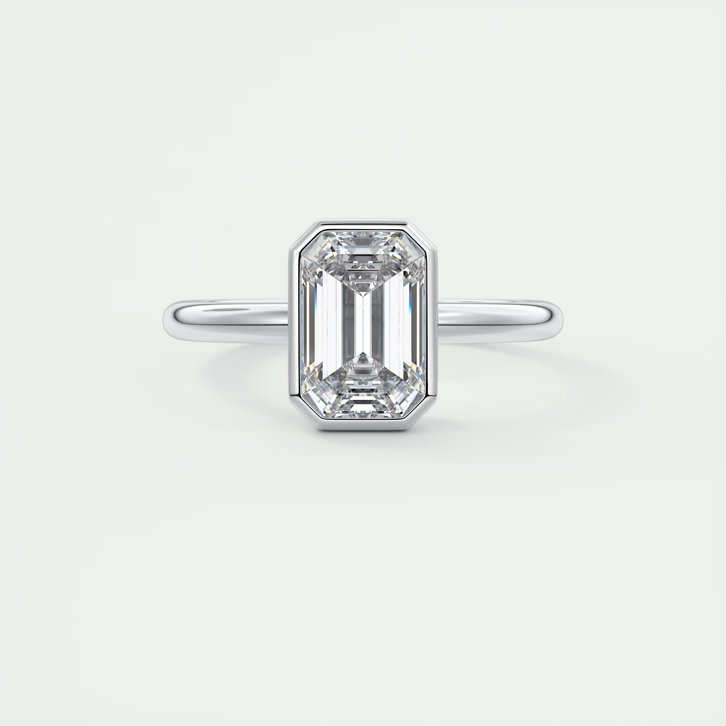 2 ct Emerald Lowrider Bezel Set Solitaire