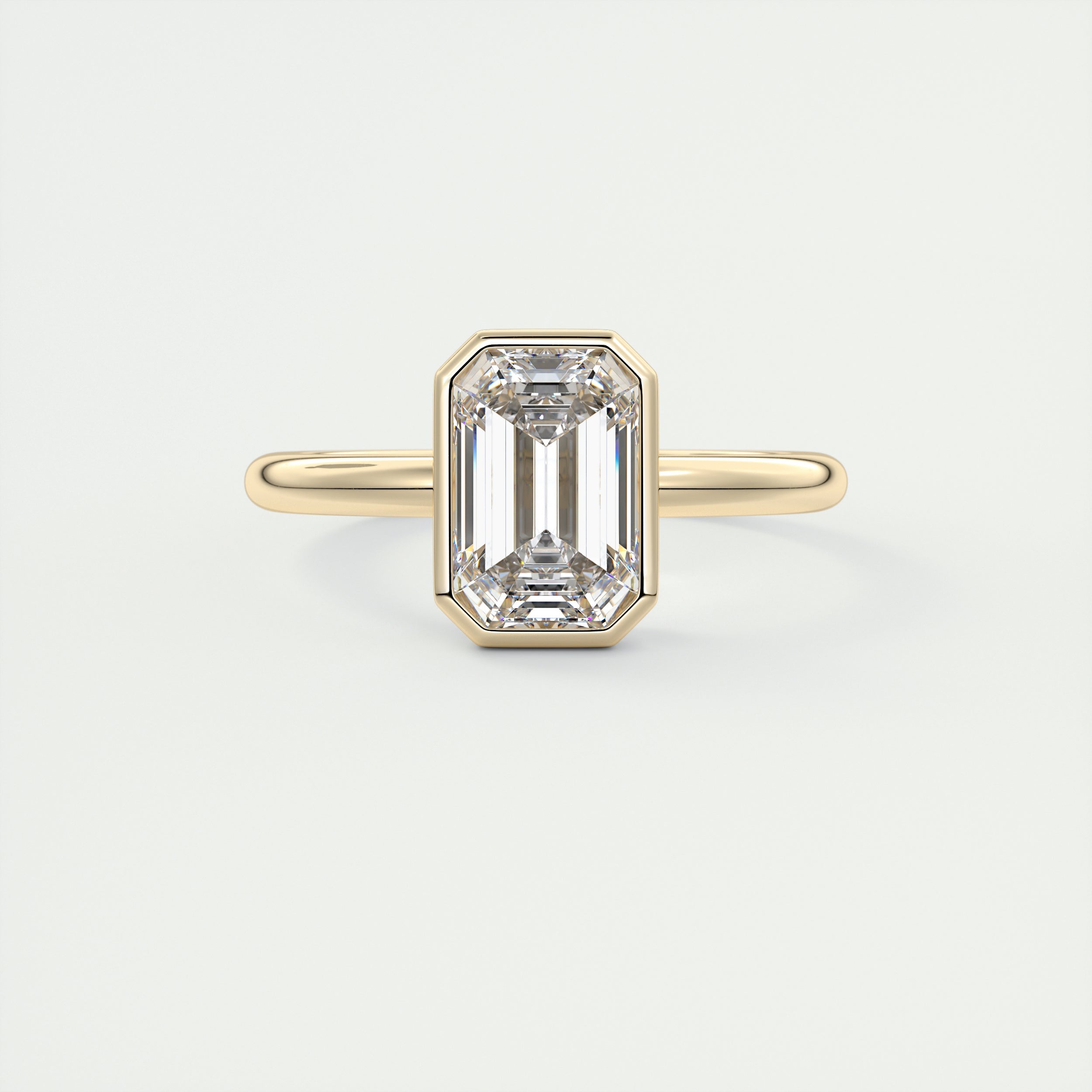 2 ct Emerald Lowrider Bezel Set Solitaire