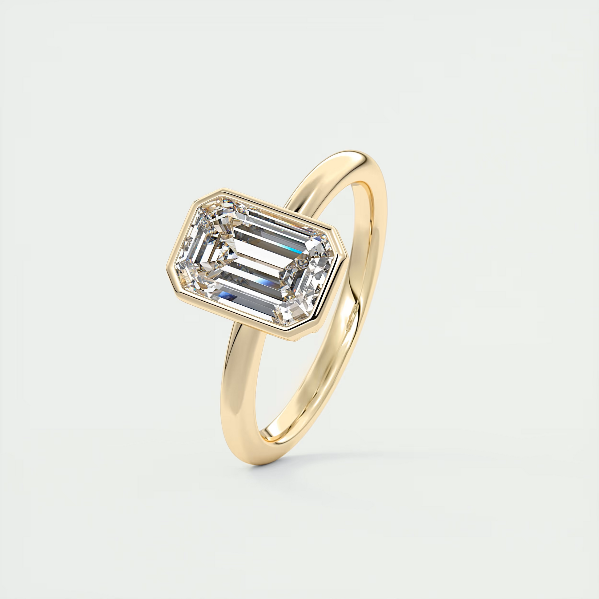 2 ct Emerald Lowrider Bezel Set Solitaire
