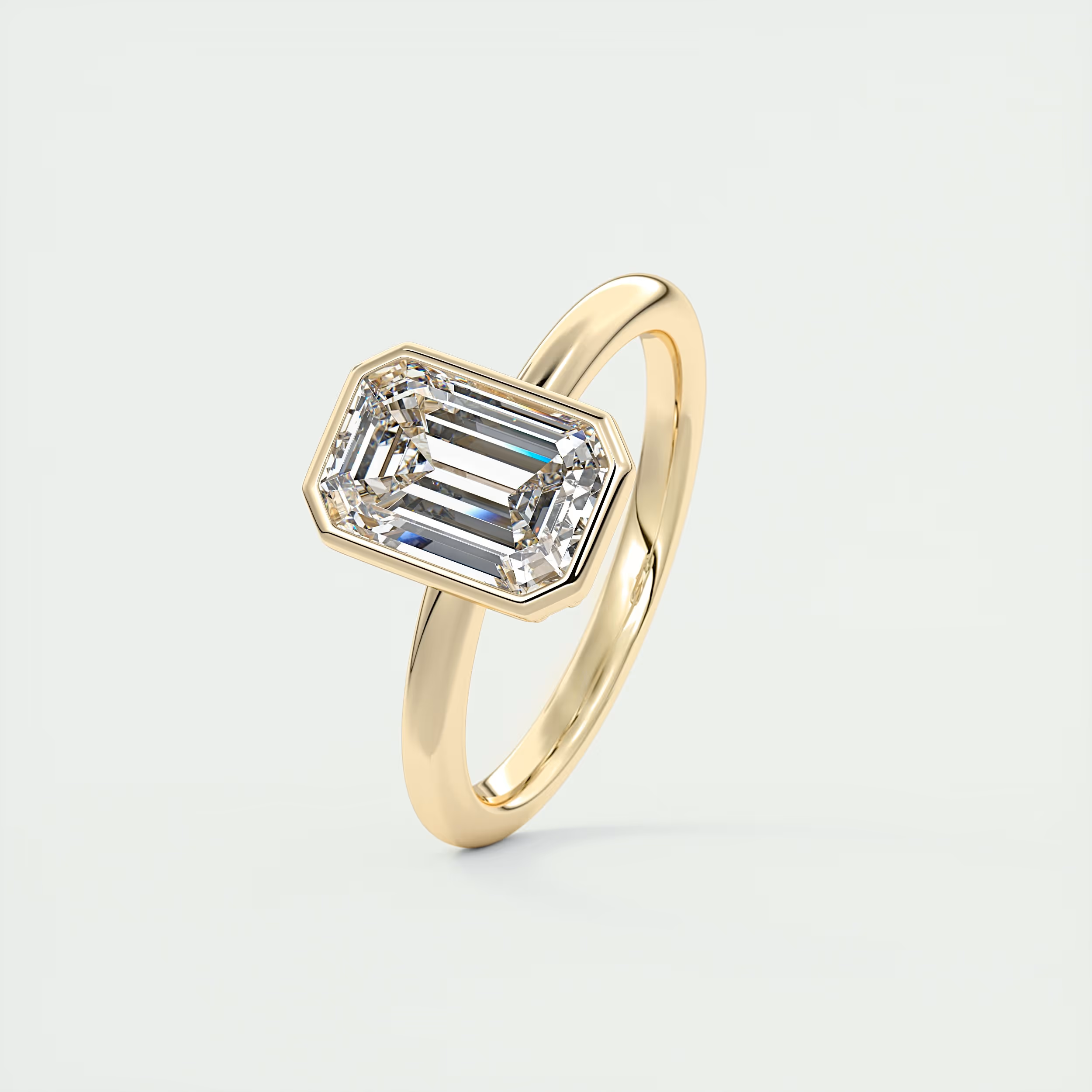 2 ct Emerald Lowrider Bezel Set Solitaire