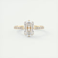 2 Carat Emerald Compass Point Pavé Solitaire