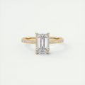 Beneath 2 Carat Emerald Hidden Halo Cathedral Engagement Ring