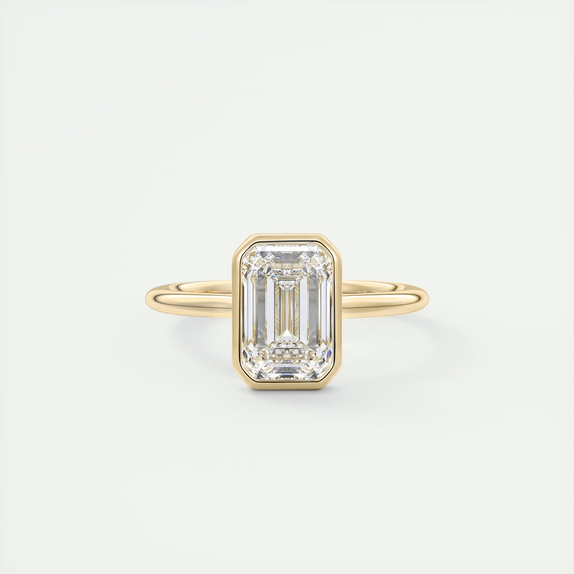 2 Carat Flush Stacking Emerald Bezel Solitaire