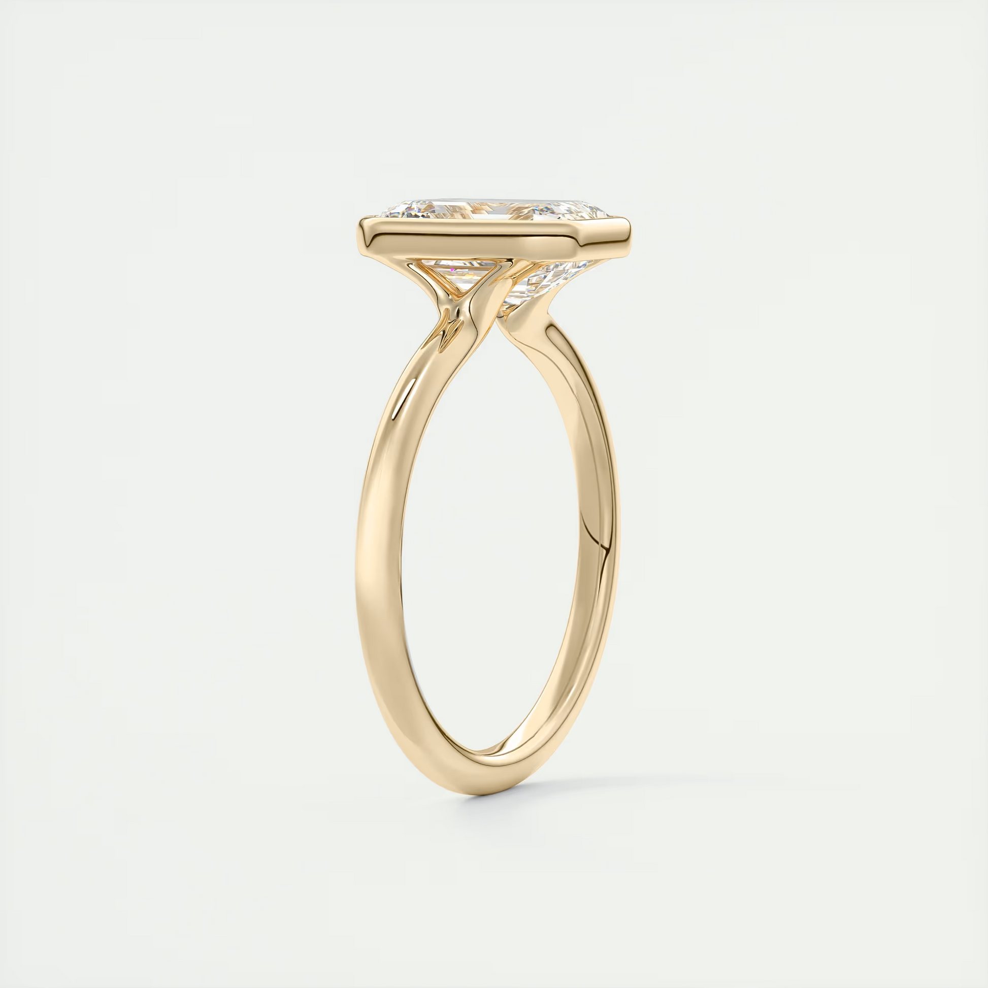 2 Carat Flush Stacking Emerald Bezel Solitaire