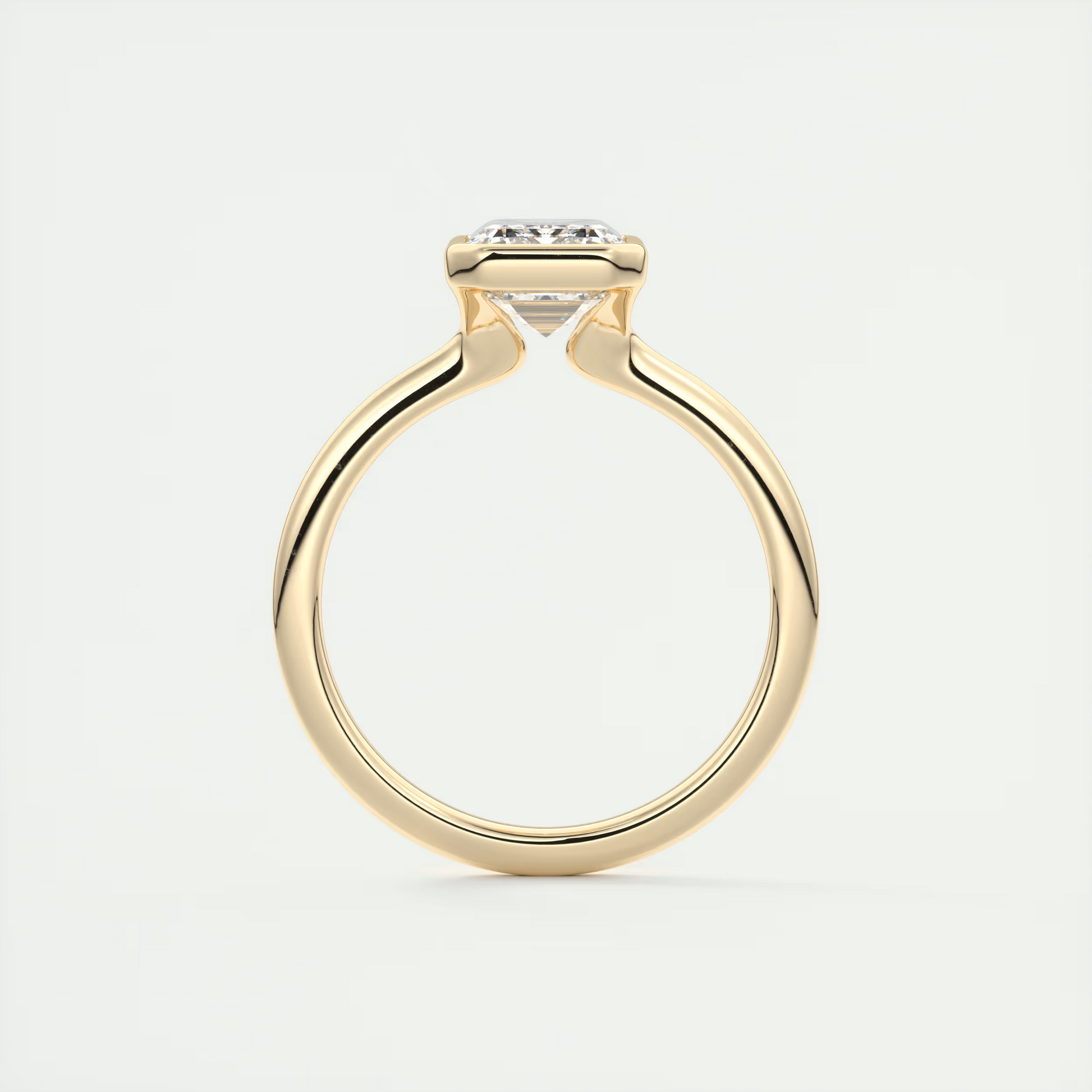 2 Carat Flush Stacking Emerald Bezel Solitaire