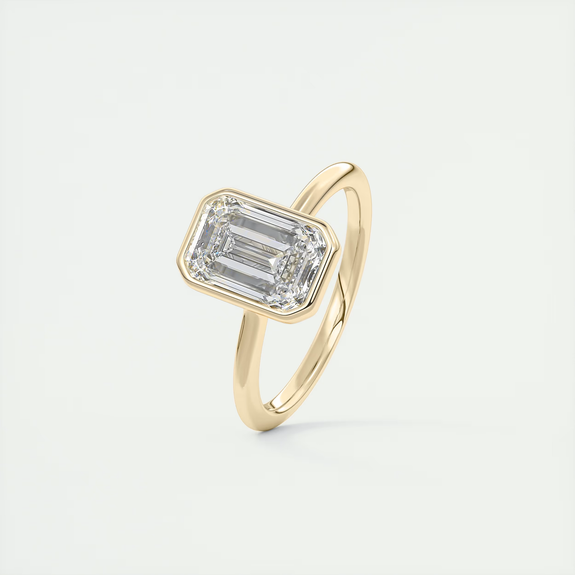 2 Carat Flush Stacking Emerald Bezel Solitaire