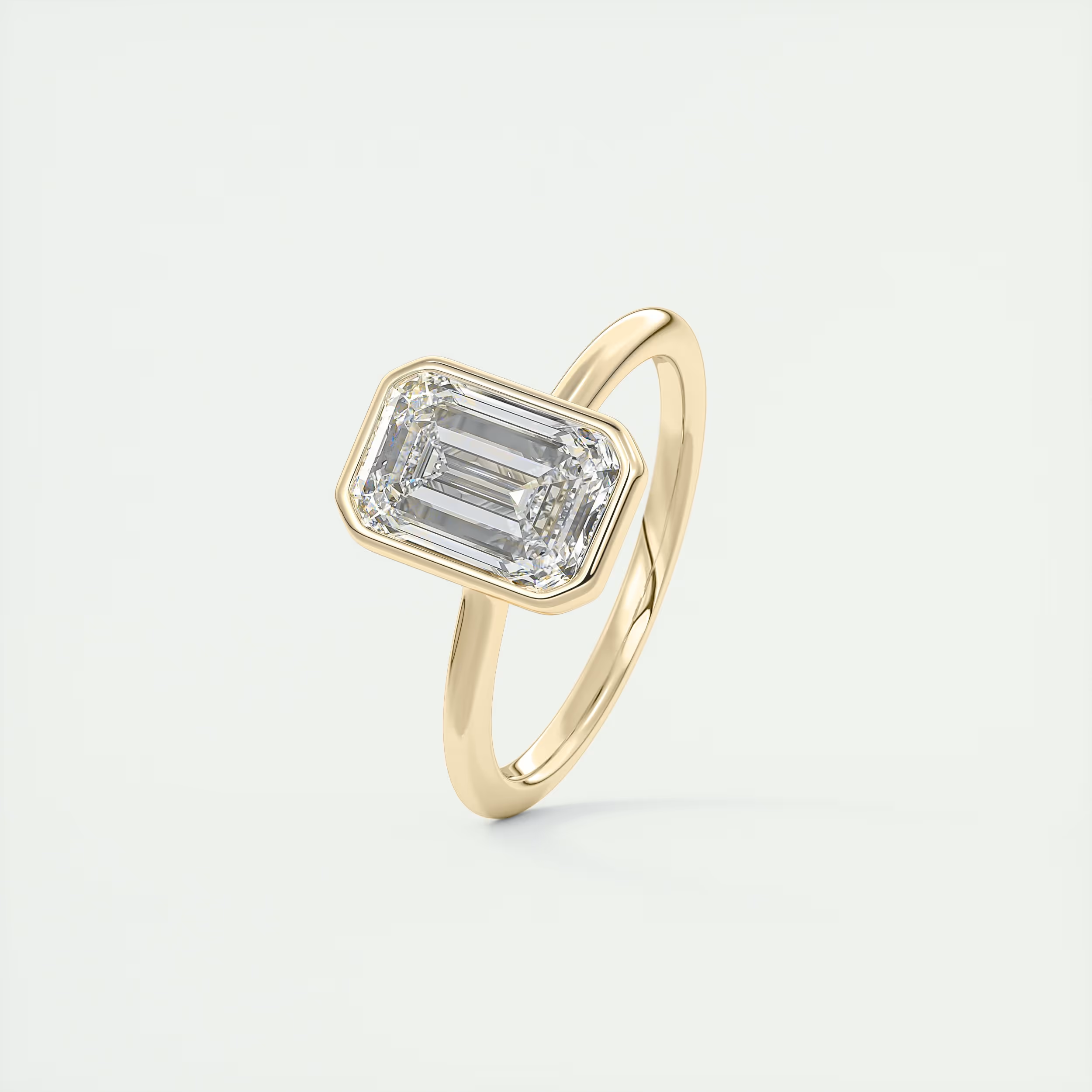 2 Carat Flush Stacking Emerald Bezel Solitaire