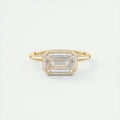 2 Carat East West Flush Stacking Emerald Bezel Solitaire