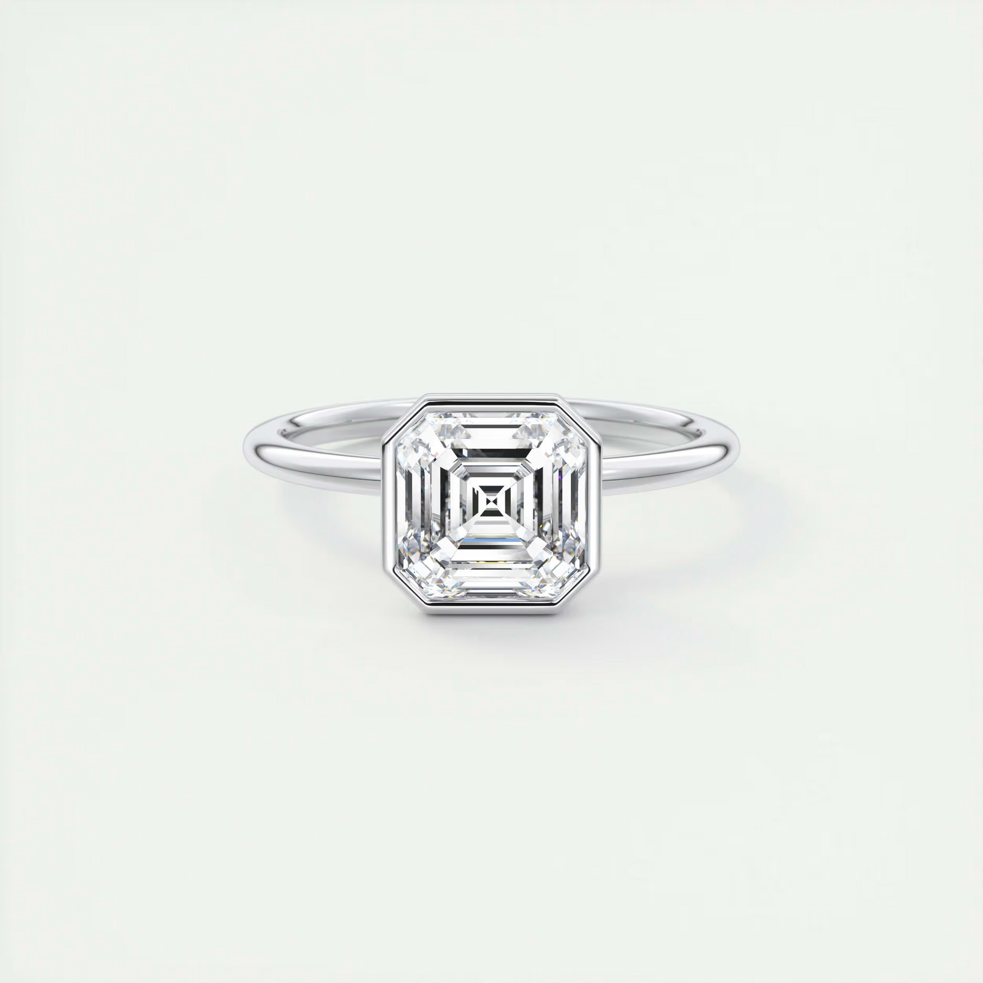 2 Carat Asscher Solitaire Bezel Set