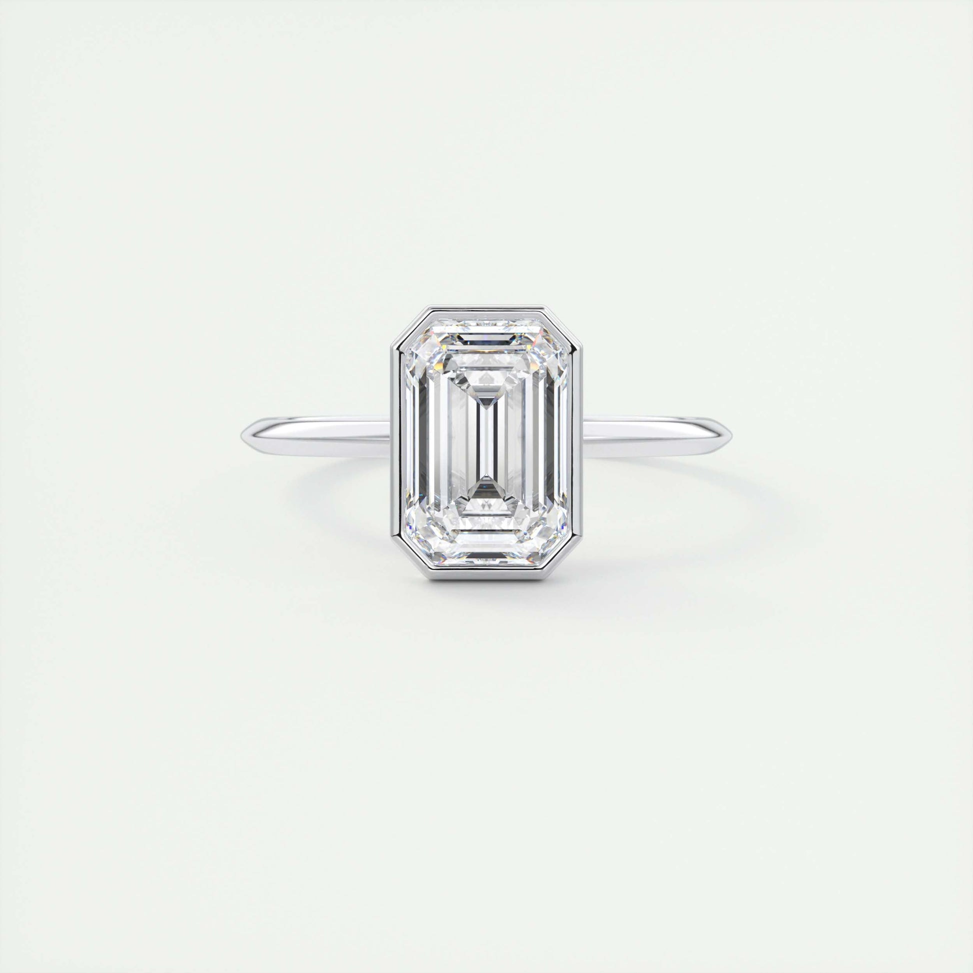 2 ct Emerald Bezel Set Solitaire
