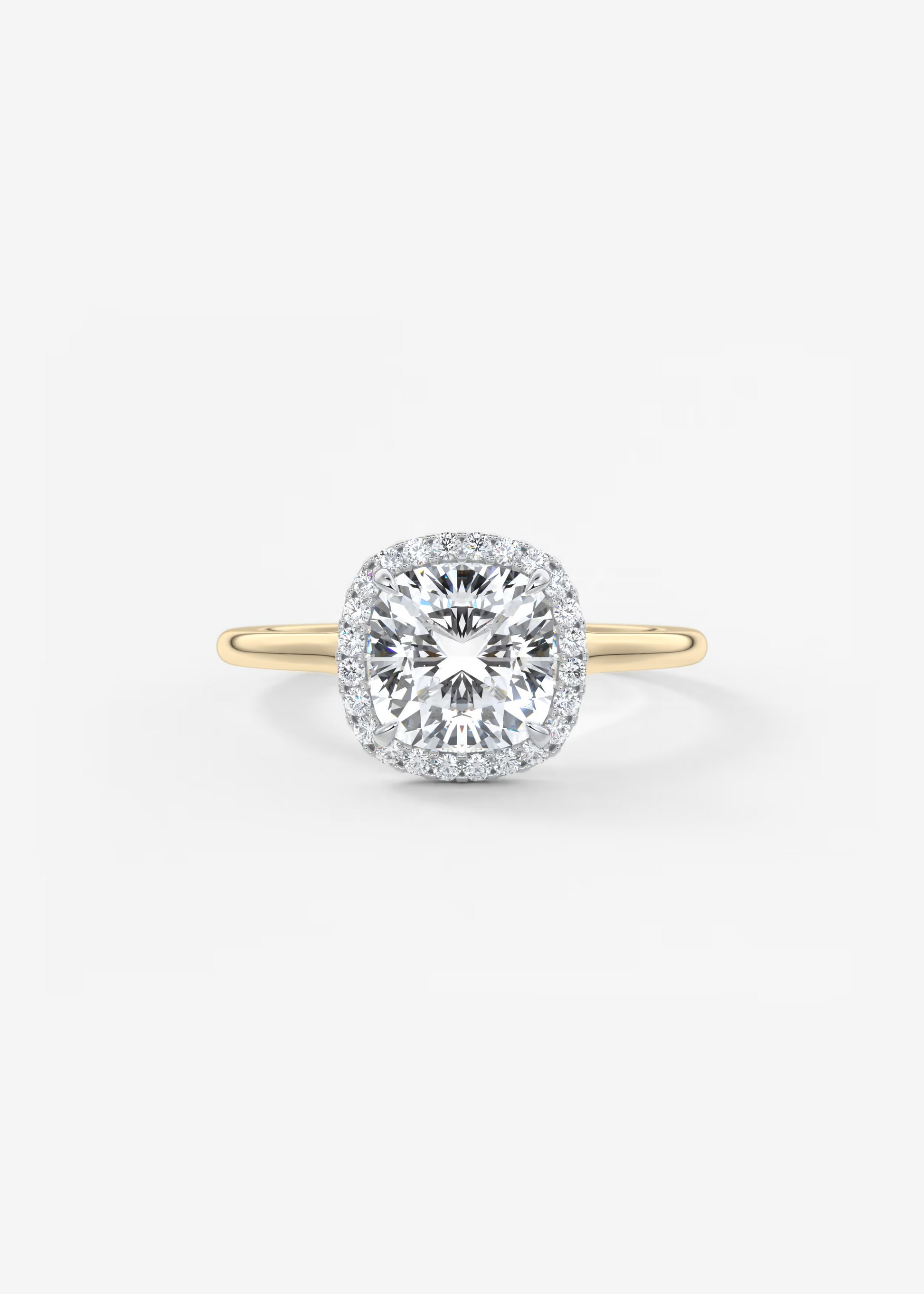 Clean Lines 2 Carat Cushion Center with French Set Halo