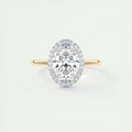Slim 2 Carat Oval Center with French Set Halo