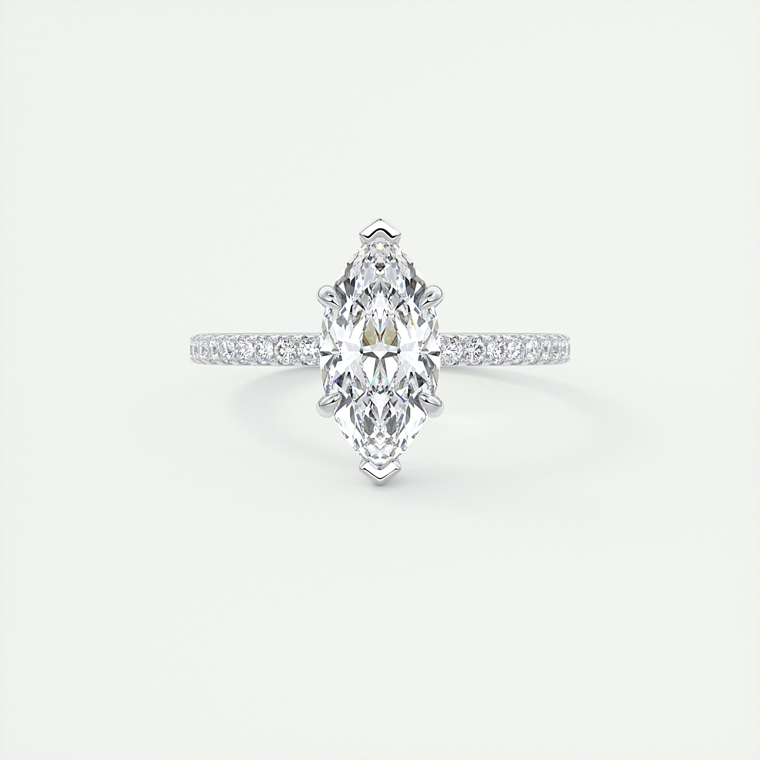 Deluxe 2 Carat Marquise Deluxe Hidden Halo Pavé Setting