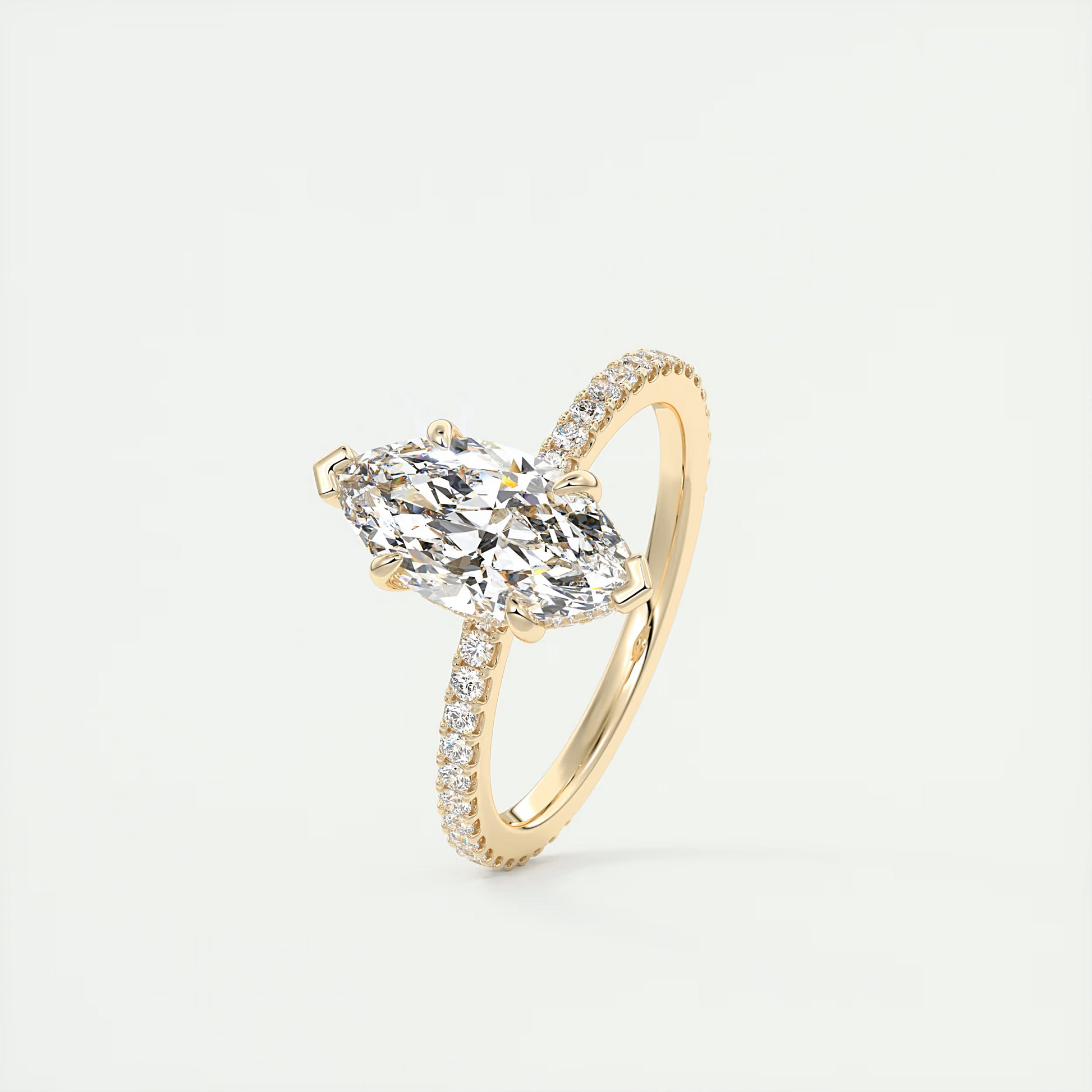 Deluxe 2 Carat Marquise Deluxe Hidden Halo Pavé Setting