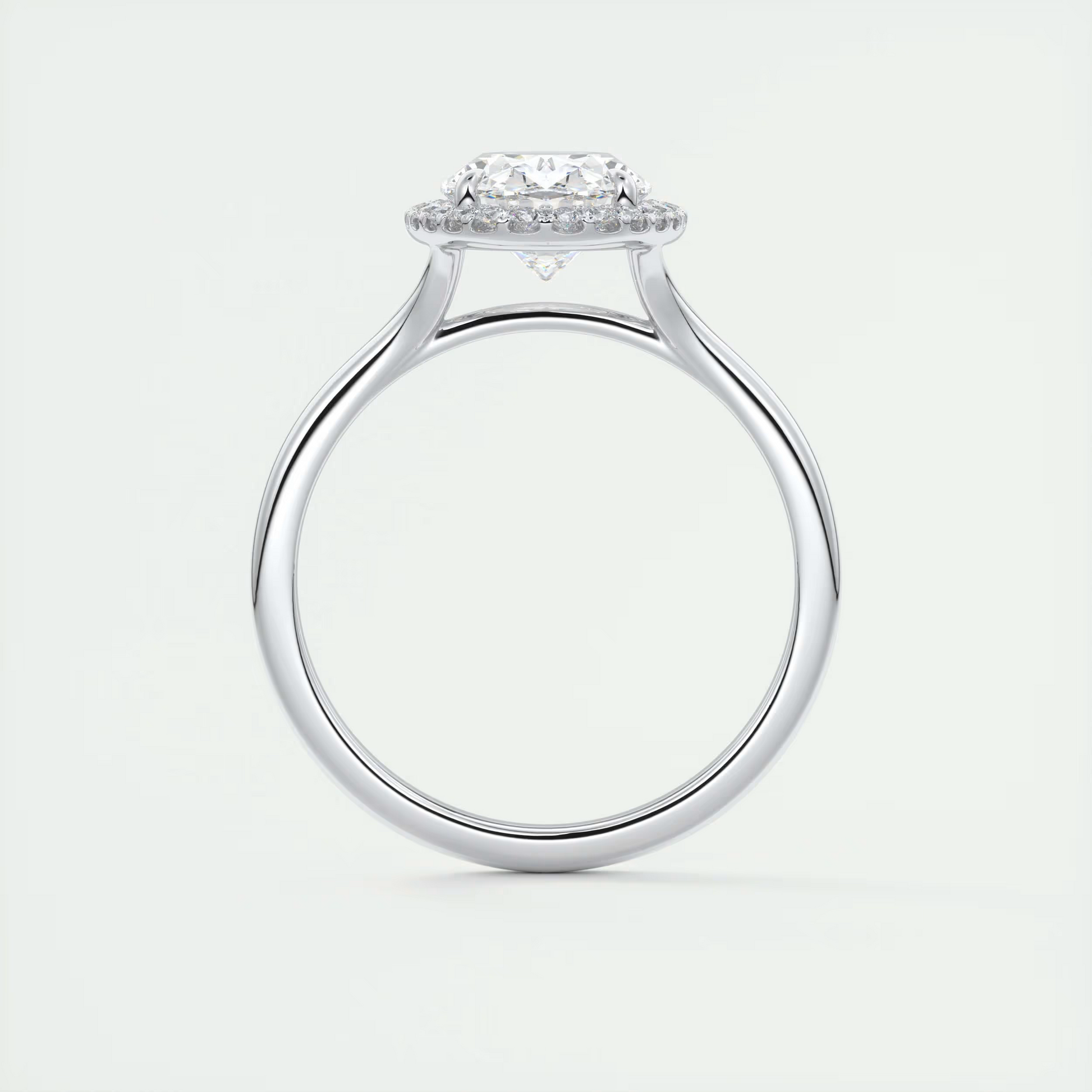 Slim 2 Carat Oval Center with French Set Halo