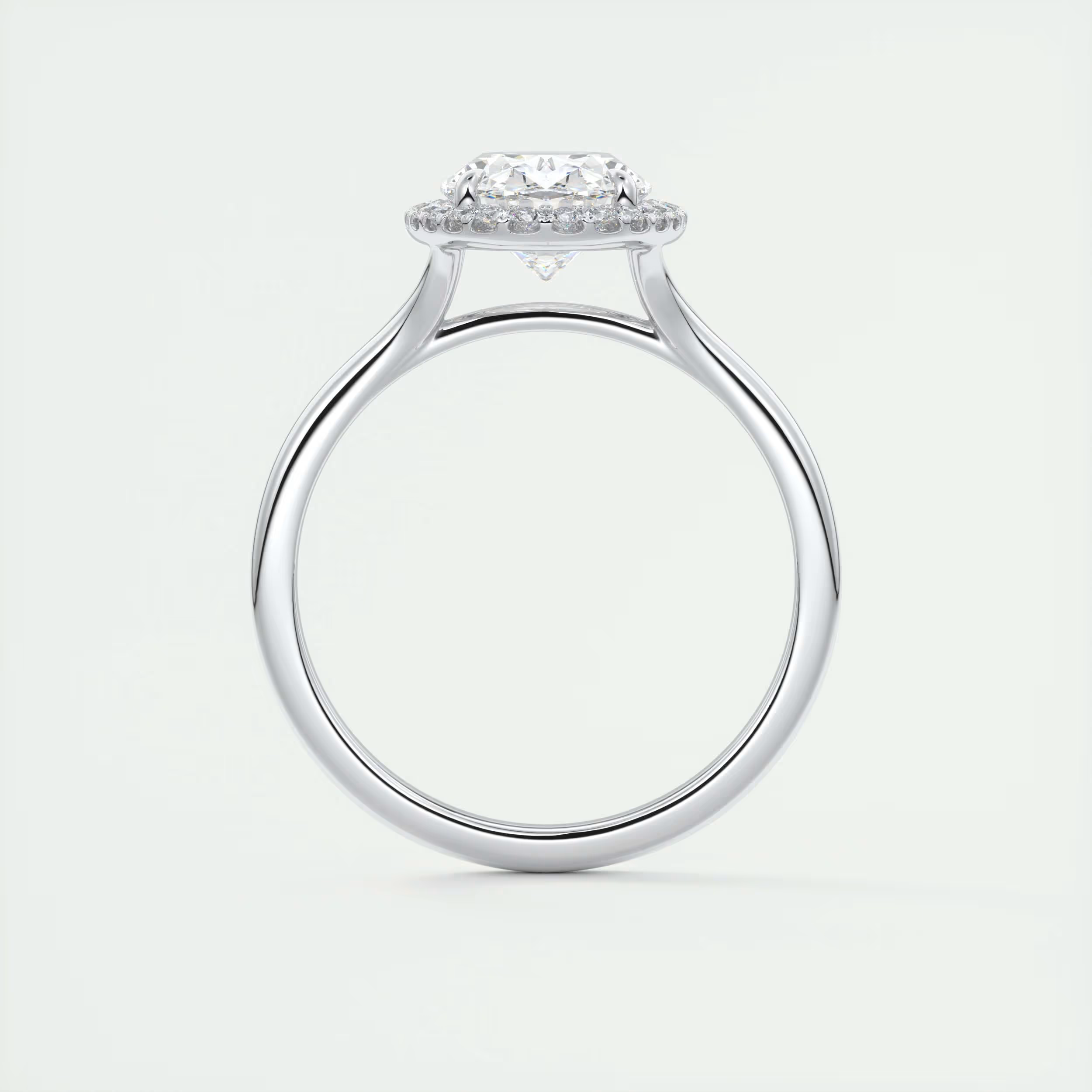 Slim 2 Carat Oval Center with French Set Halo