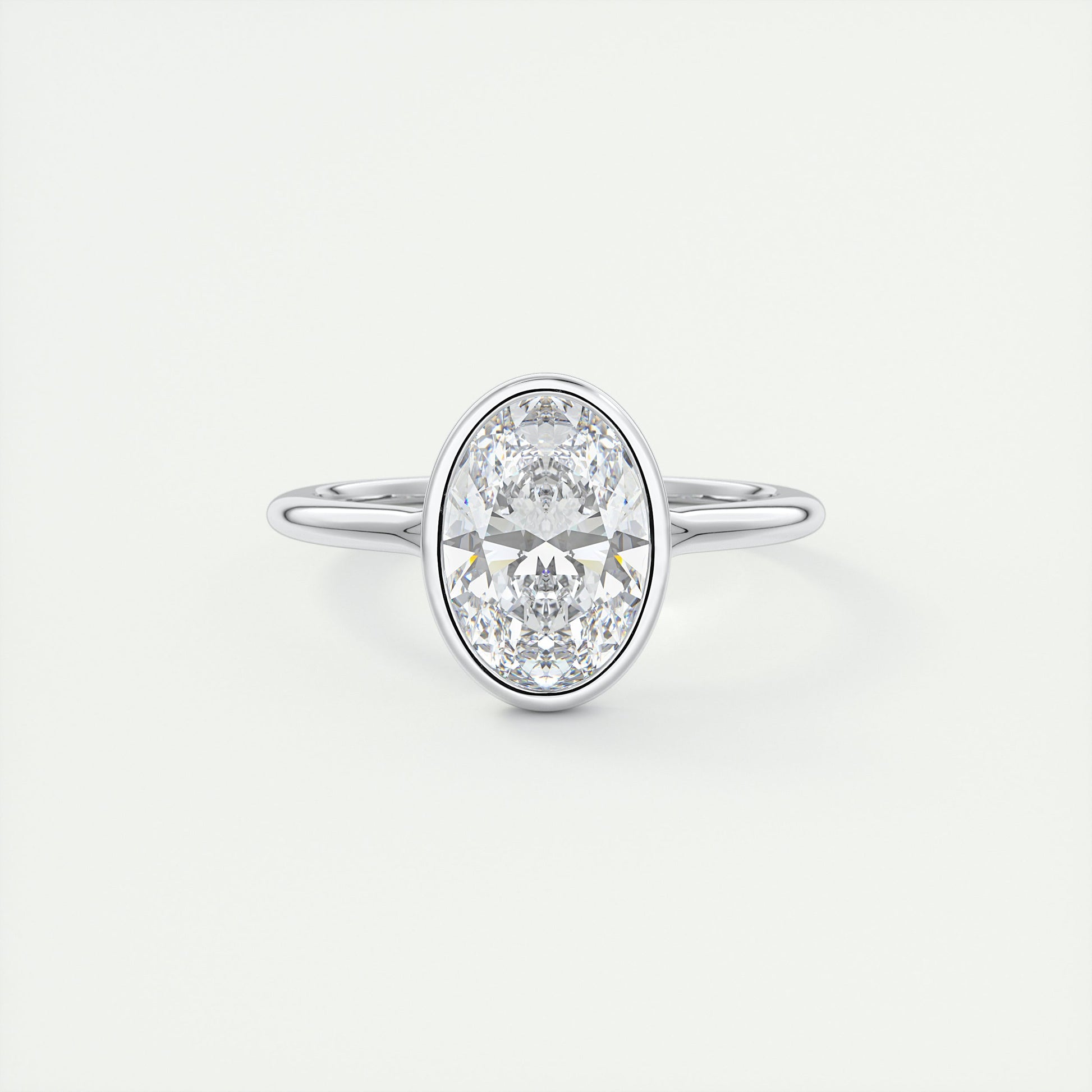 2 Carat Flush Stacking Oval Bezel Solitaire 2