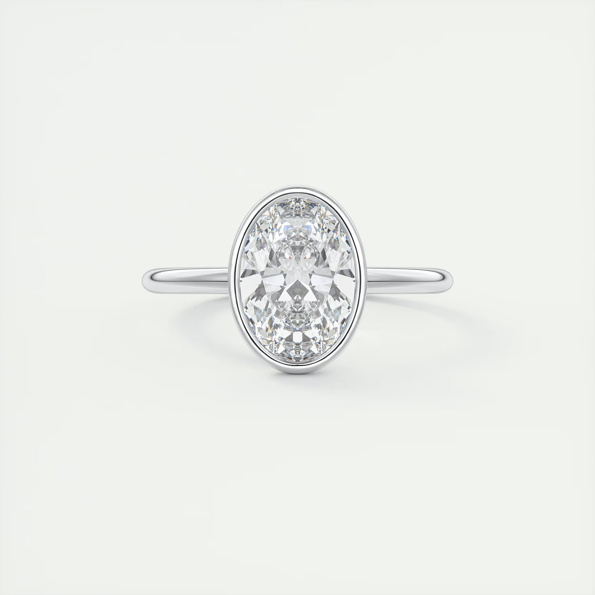 2 Carat Flush Stacking Oval Bezel Solitaire